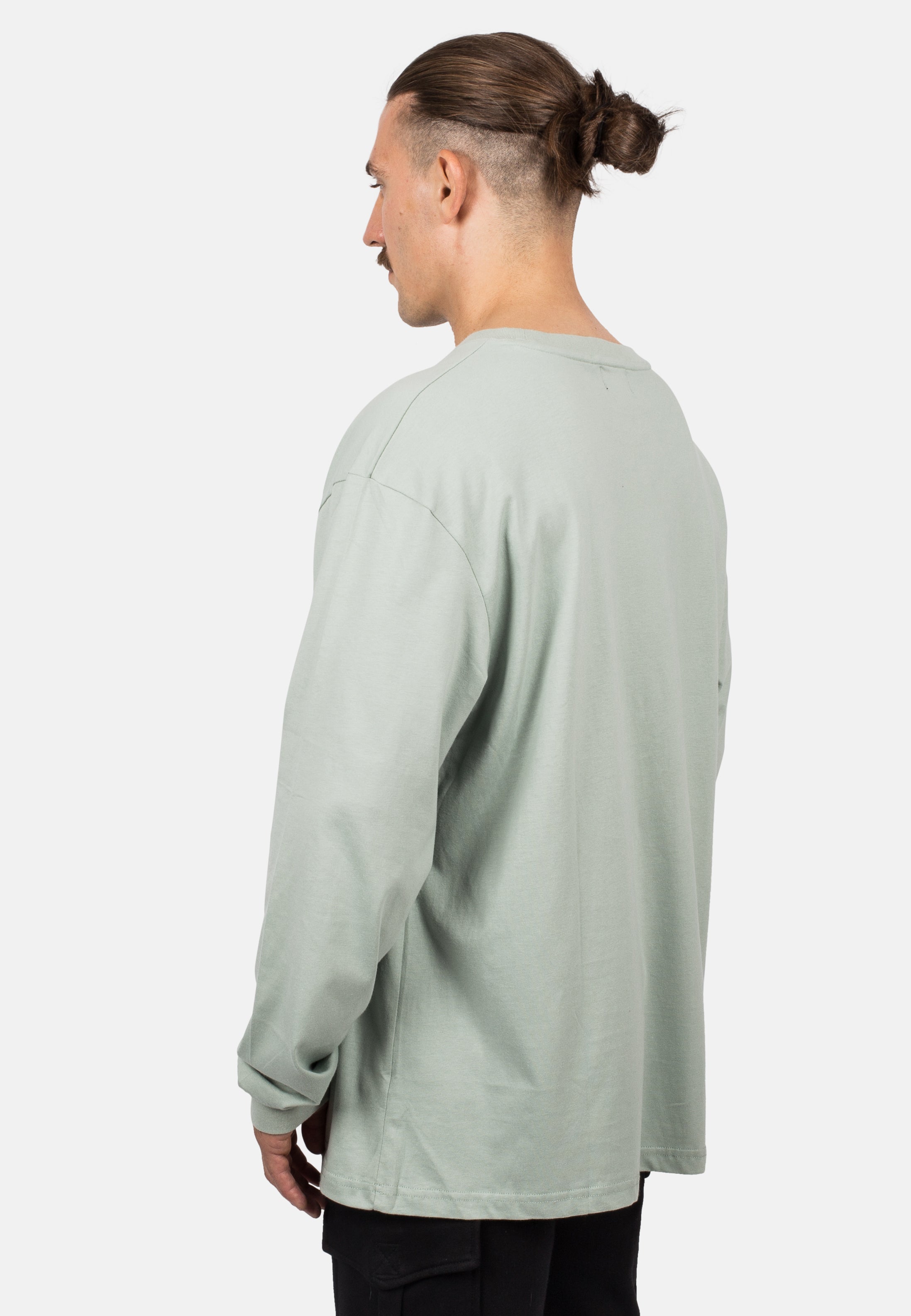 Blackskies-Unisex-Oversized-Long-Sleeve-Shirt-Sage-Green-Male-4