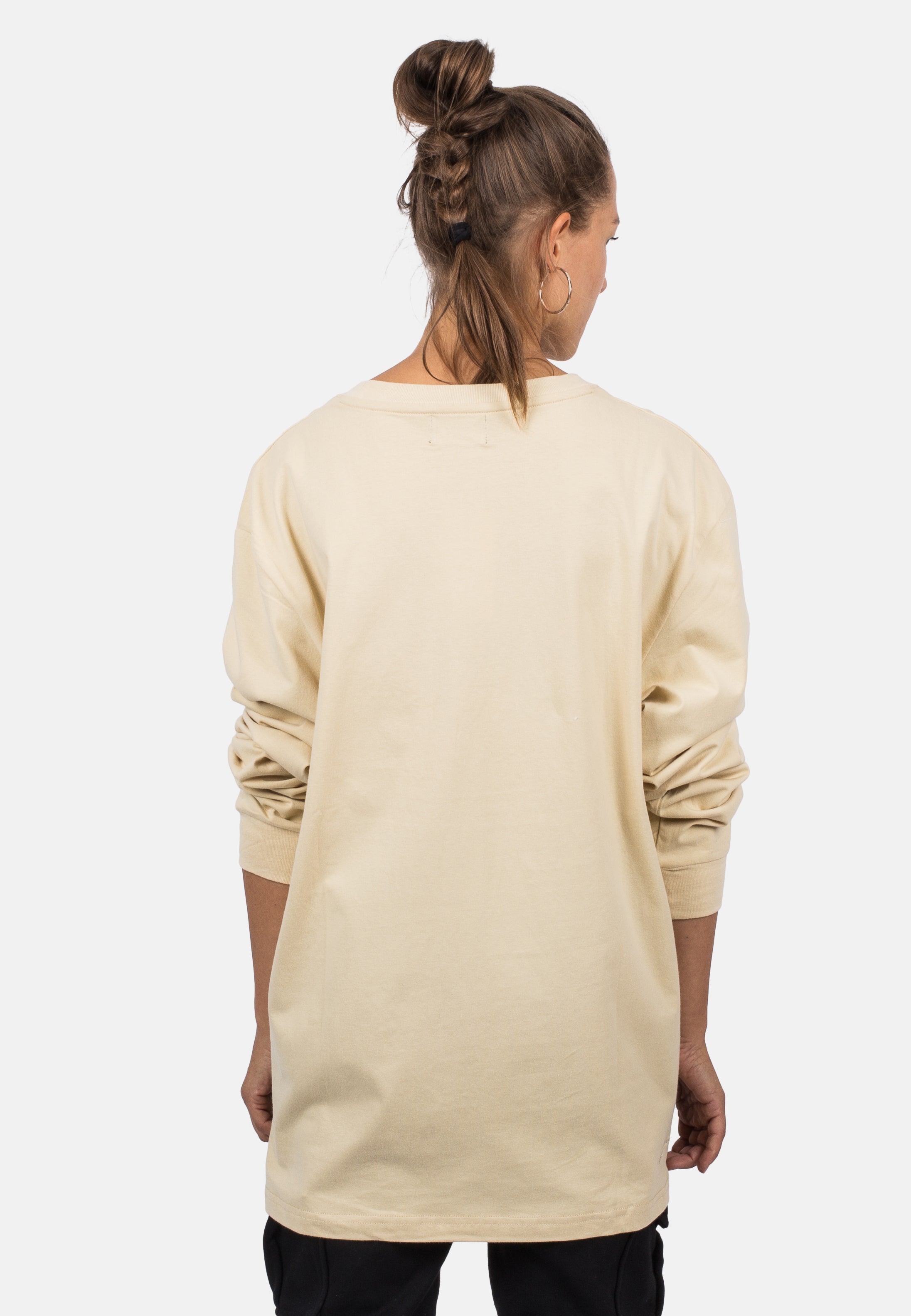Blackskies-Unisex-Oversized-Long-Sleeve-Shirt-Sand-Female-3