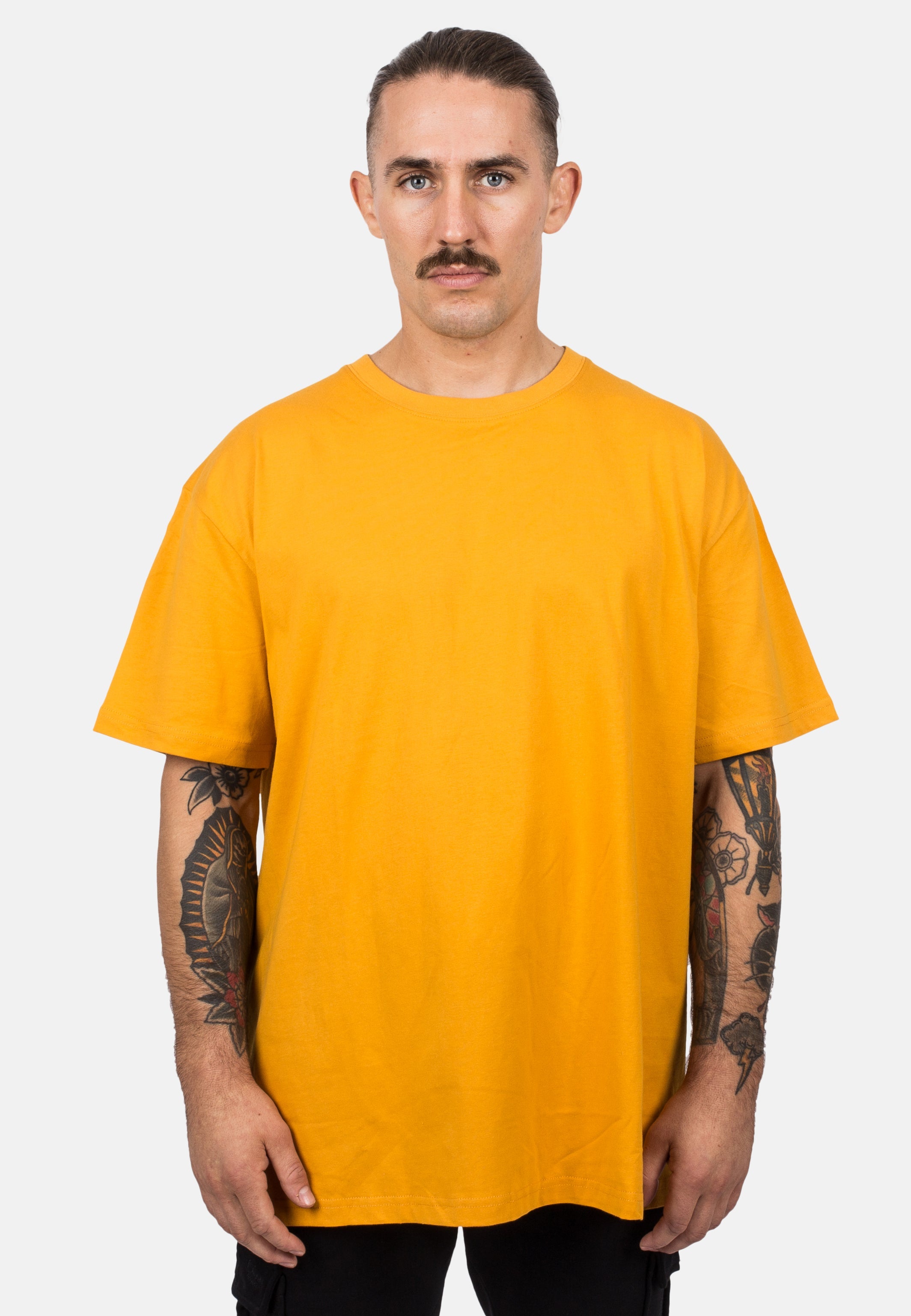 Blackskies-Unisex-Oversized-T-Shirt-Mustard-Male-4