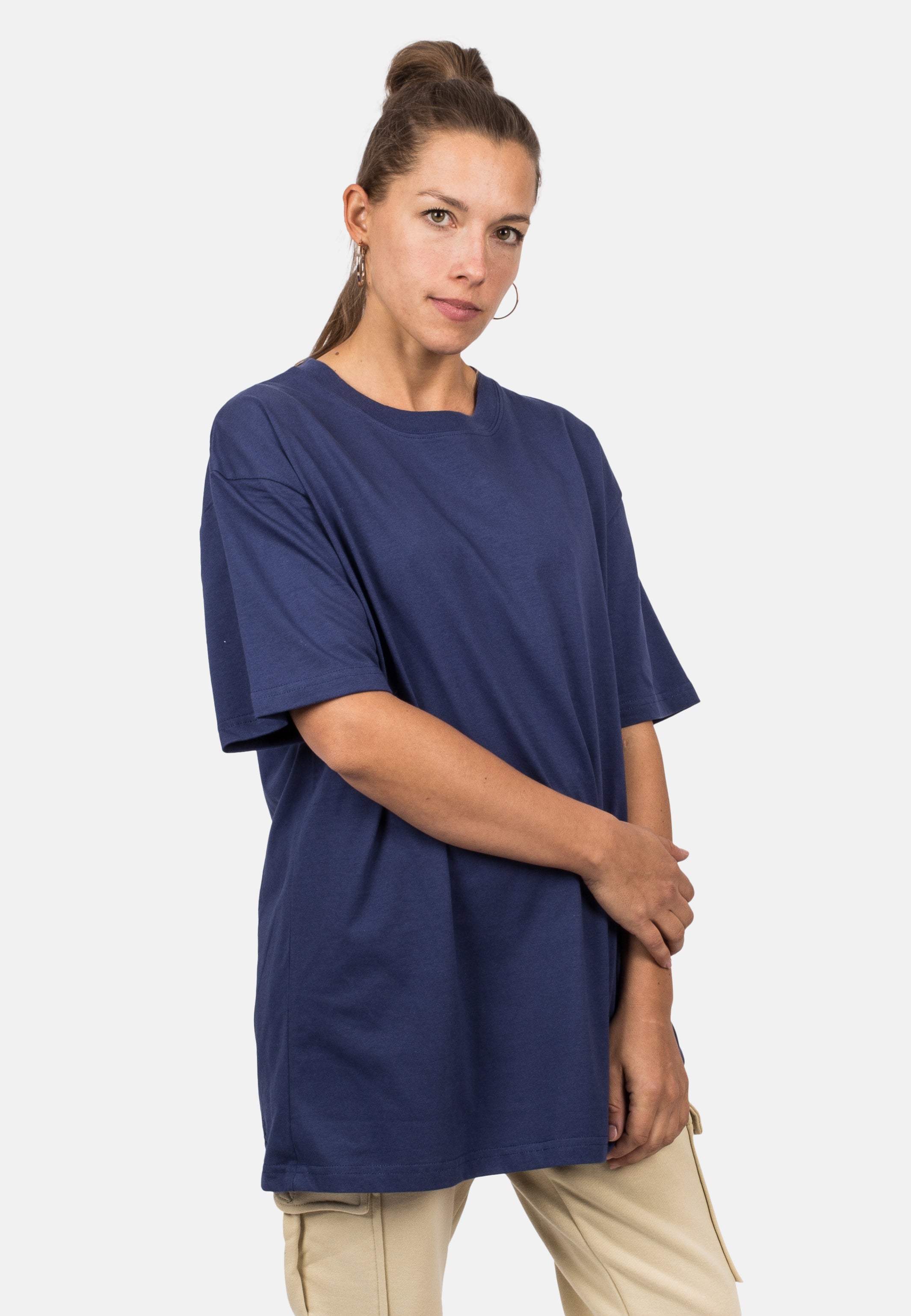 Blackskies-Unisex-Oversized-T-Shirt-Navy-Blue-Female-3