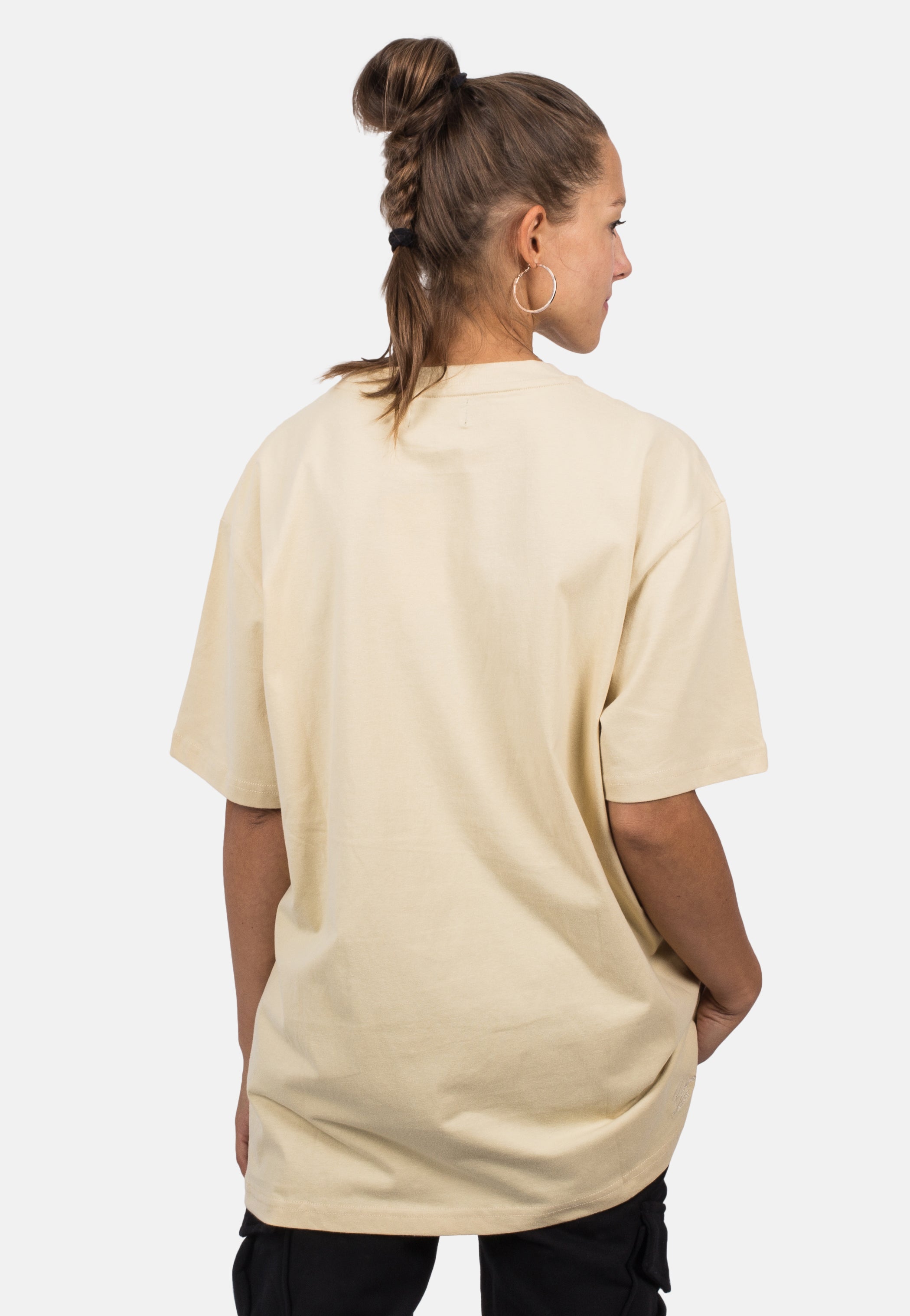 Blackskies-Unisex-Oversized-T-Shirt-Sand-Female-4