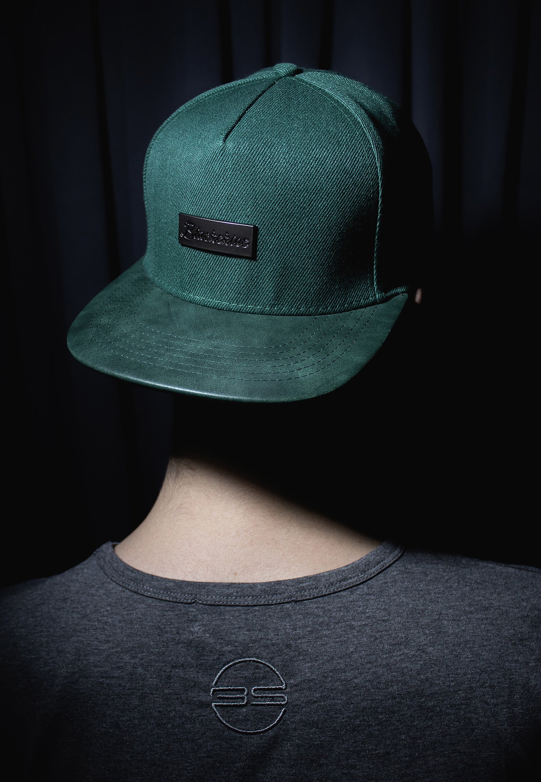 Blackskies-Vanguard-Snapback-Cap-Green-Hat-Model-Premium-Headwear-1800x2600