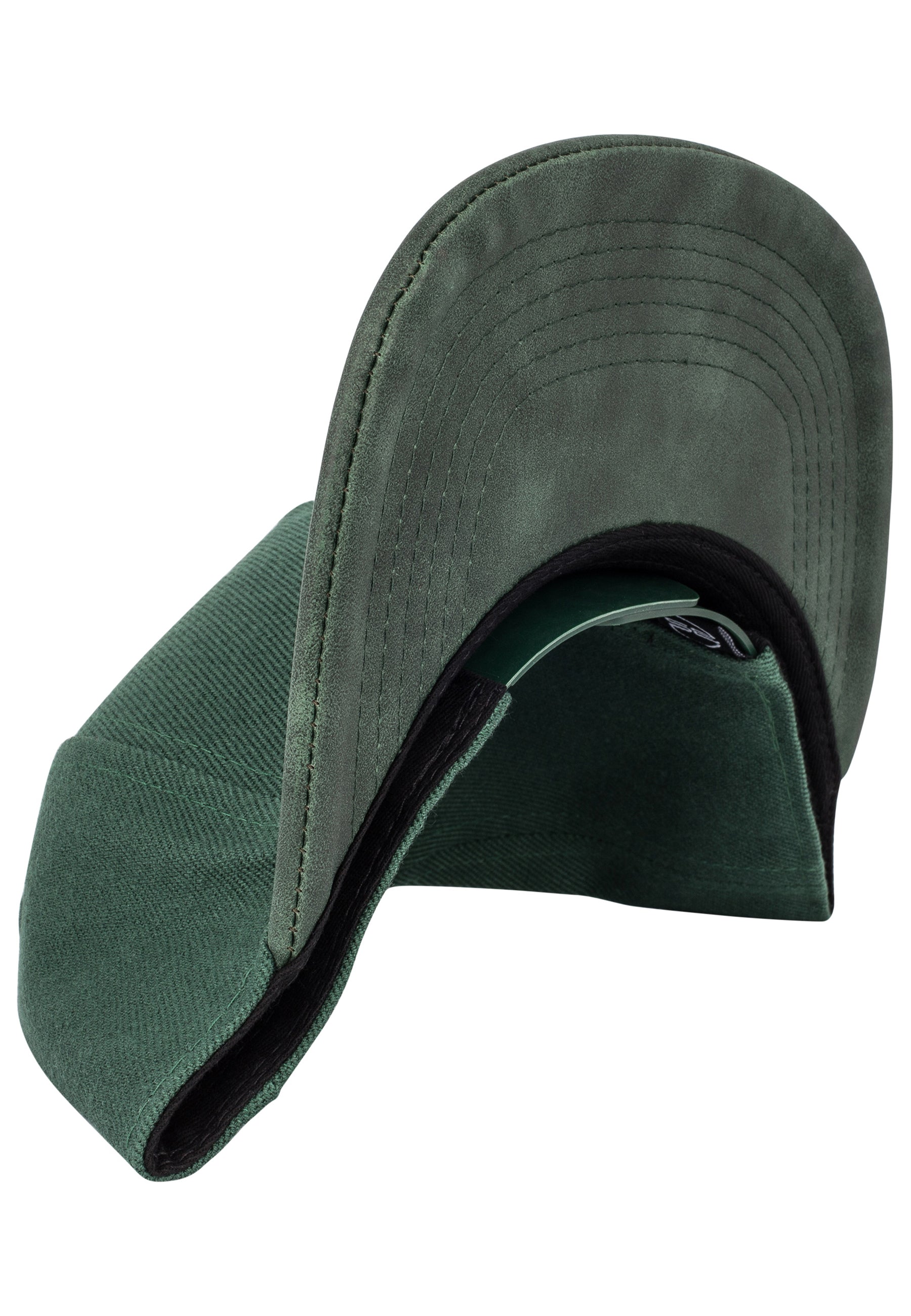 Blackskies-Vanguard-Snapback-Cap-Green-Leather-Brim