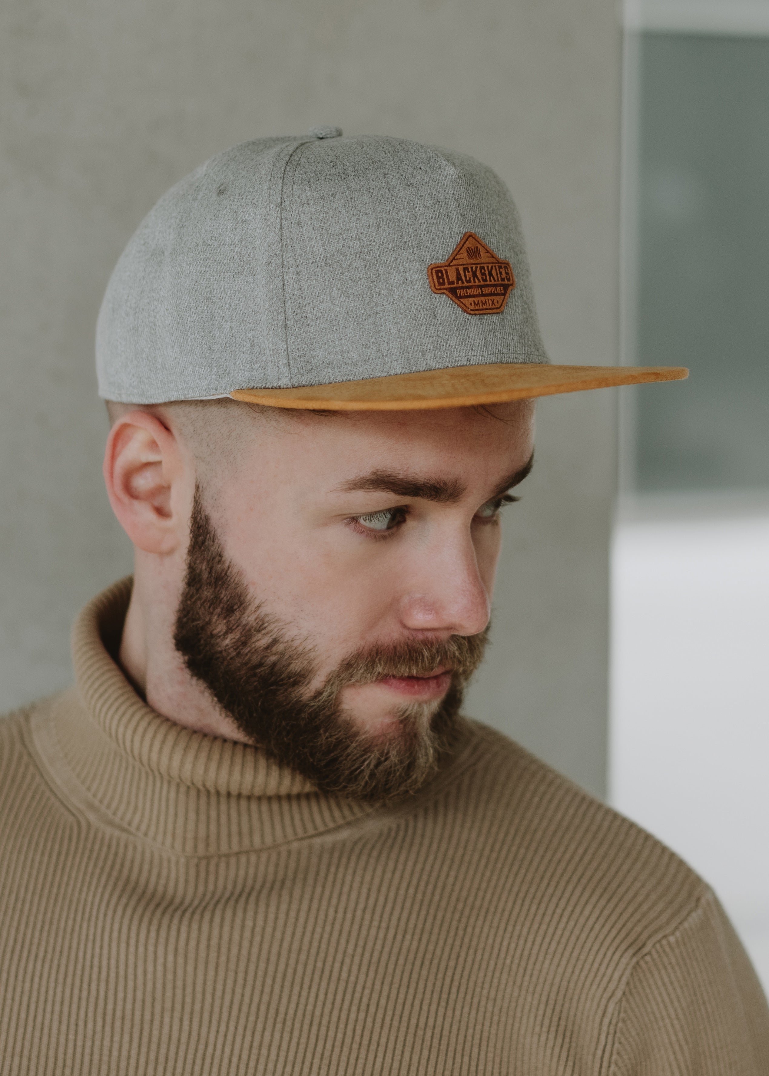 Essentials-Snapback-Cap-Grey-Brown-Brown-Model-2