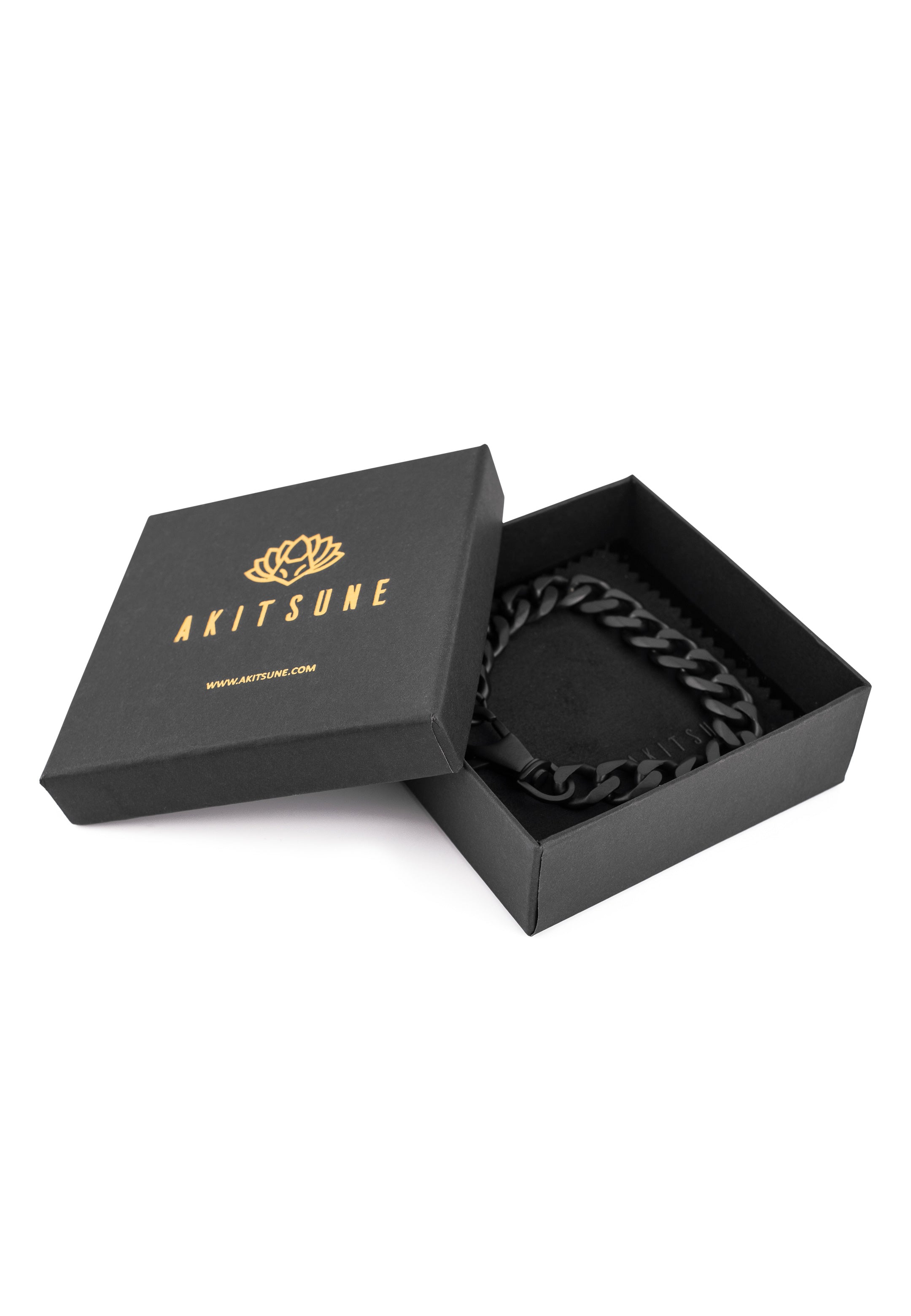 Militium-Metal-Chain-Bracelet-Matte-Black-Packaging