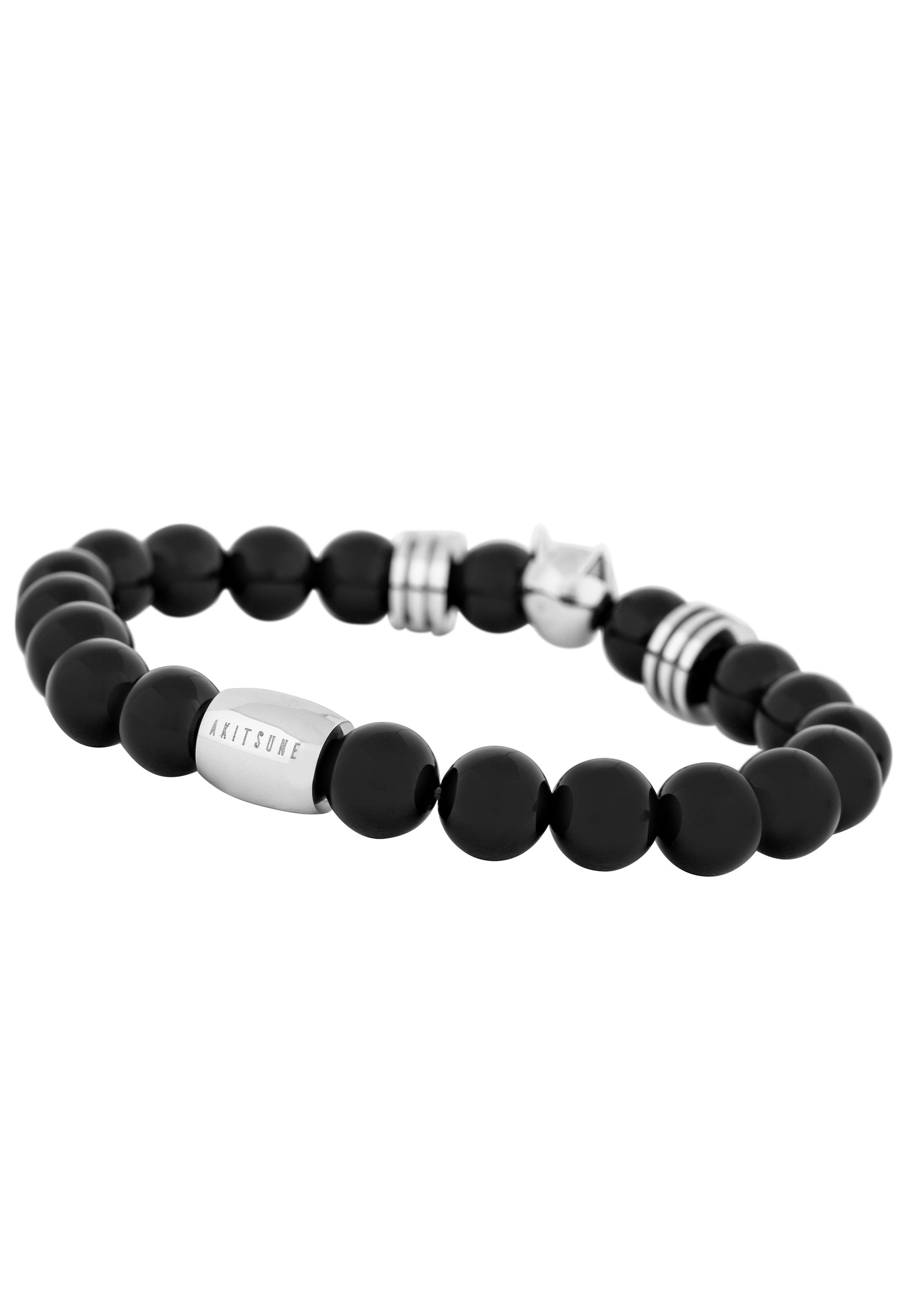 Obsidian-Bracelet-Silver-Black-Bead-Back