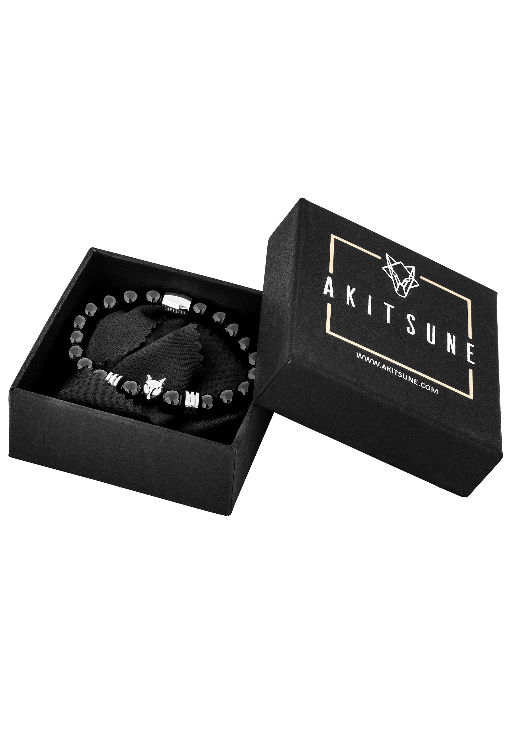 Obsidian-Bracelet-Silver-Black-Bead-Box