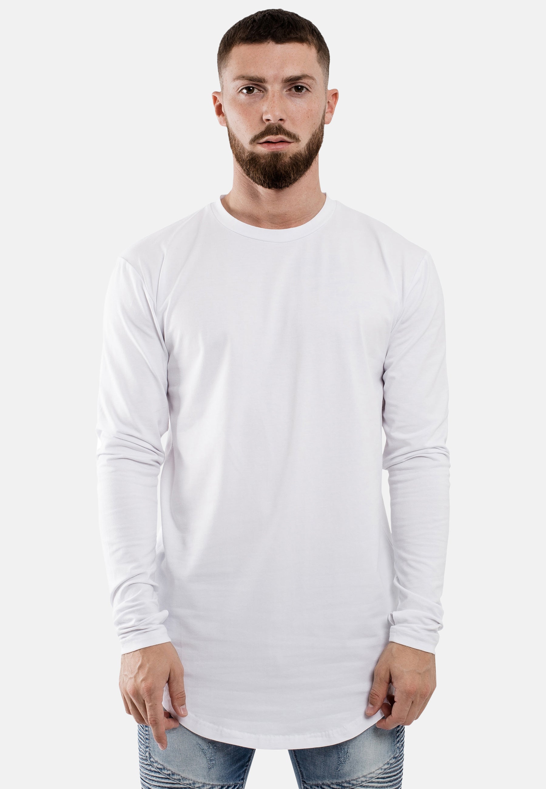 Oversize-Round-Longline-Longsleeve-T-Shirt-White