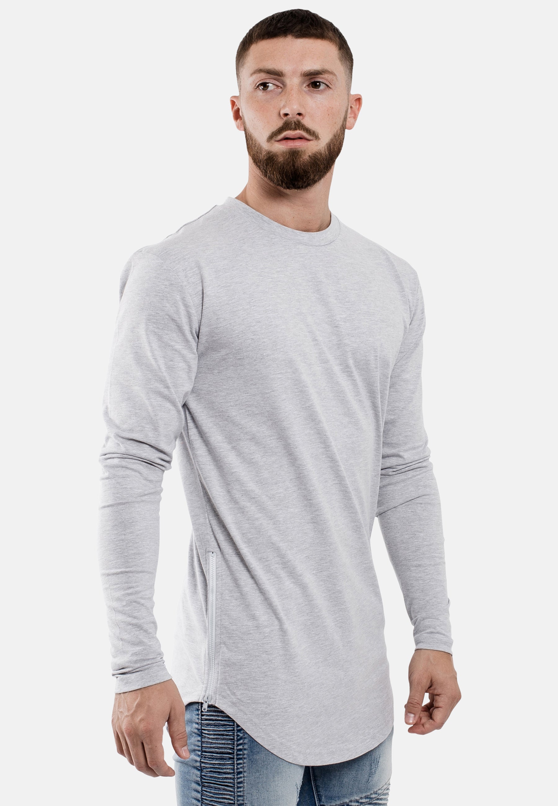 Oversize-Side-Zip-Longline-Longsleeve-T-Shirt-Ashgrey-Zipper