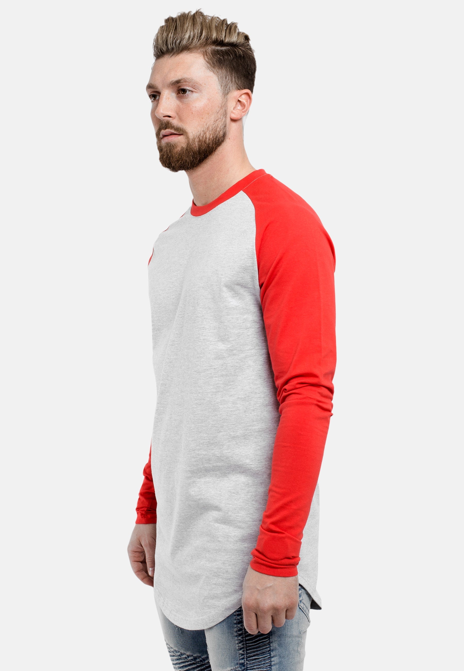 Oversized-Baseball-Shirt-Ashgrey-Red-Side