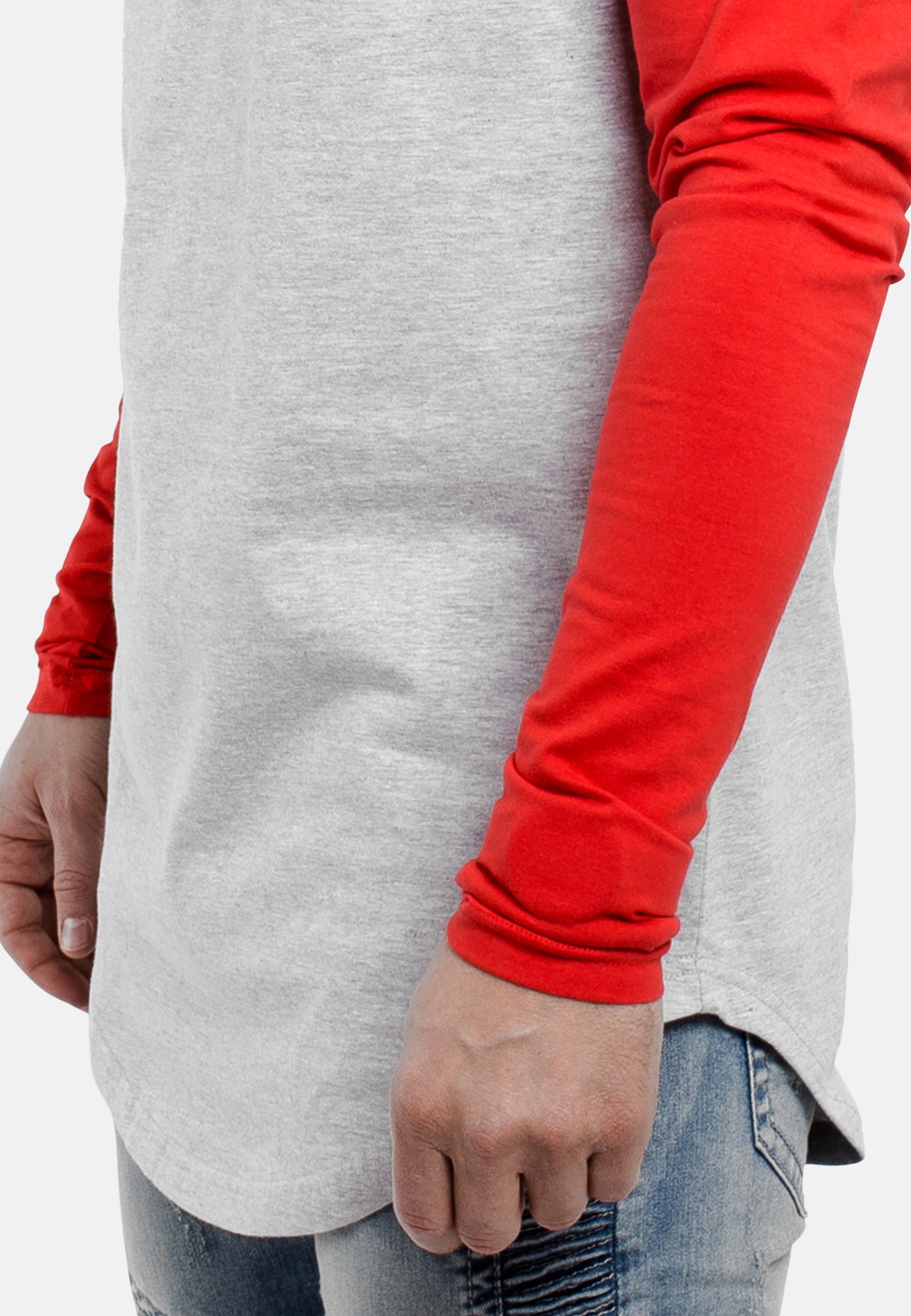 Oversized-Baseball-Shirt-Ashgrey-Red-Sleeve-Detail-2