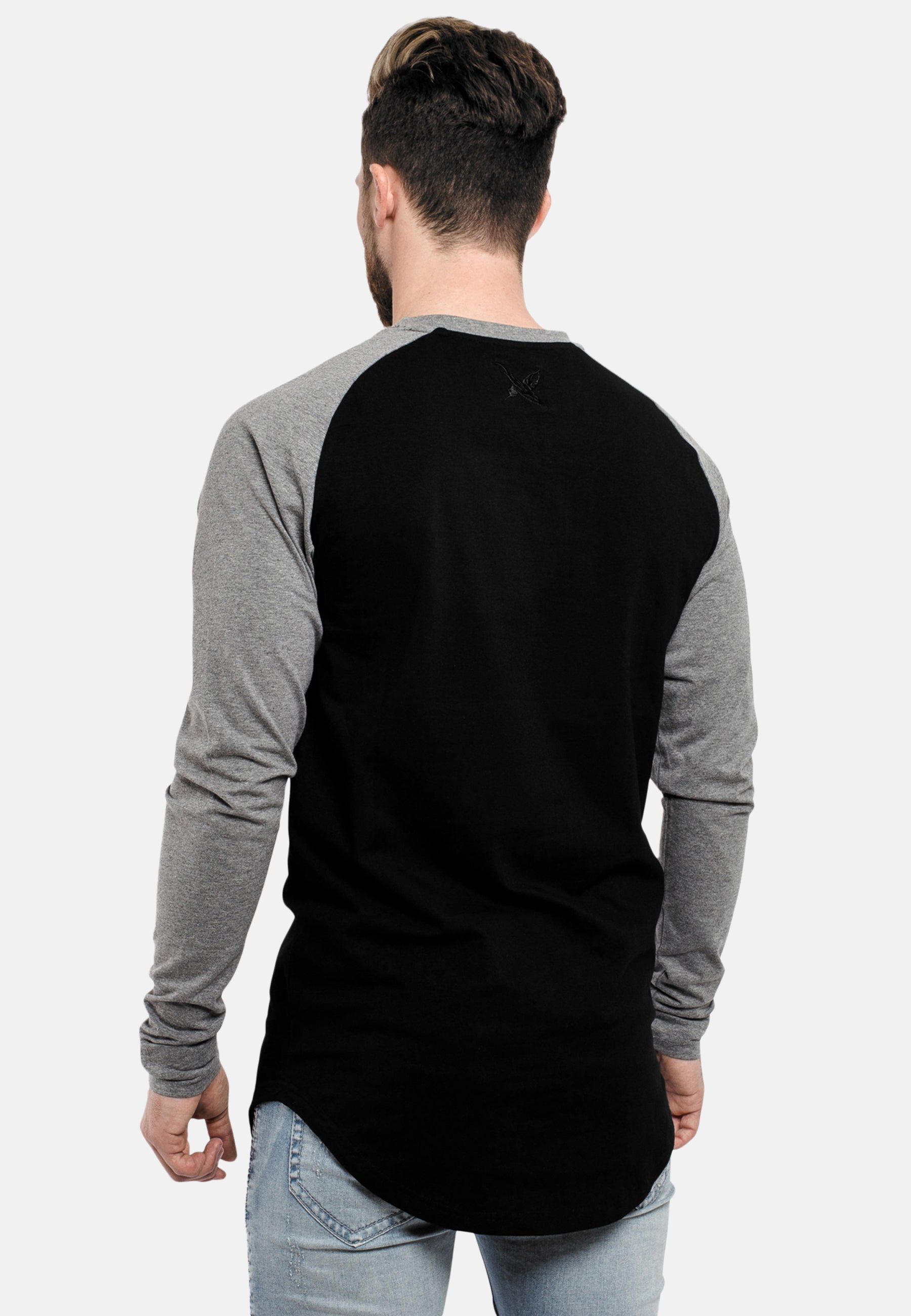 Oversized-Baseball-Shirt-Black-Grey-Back
