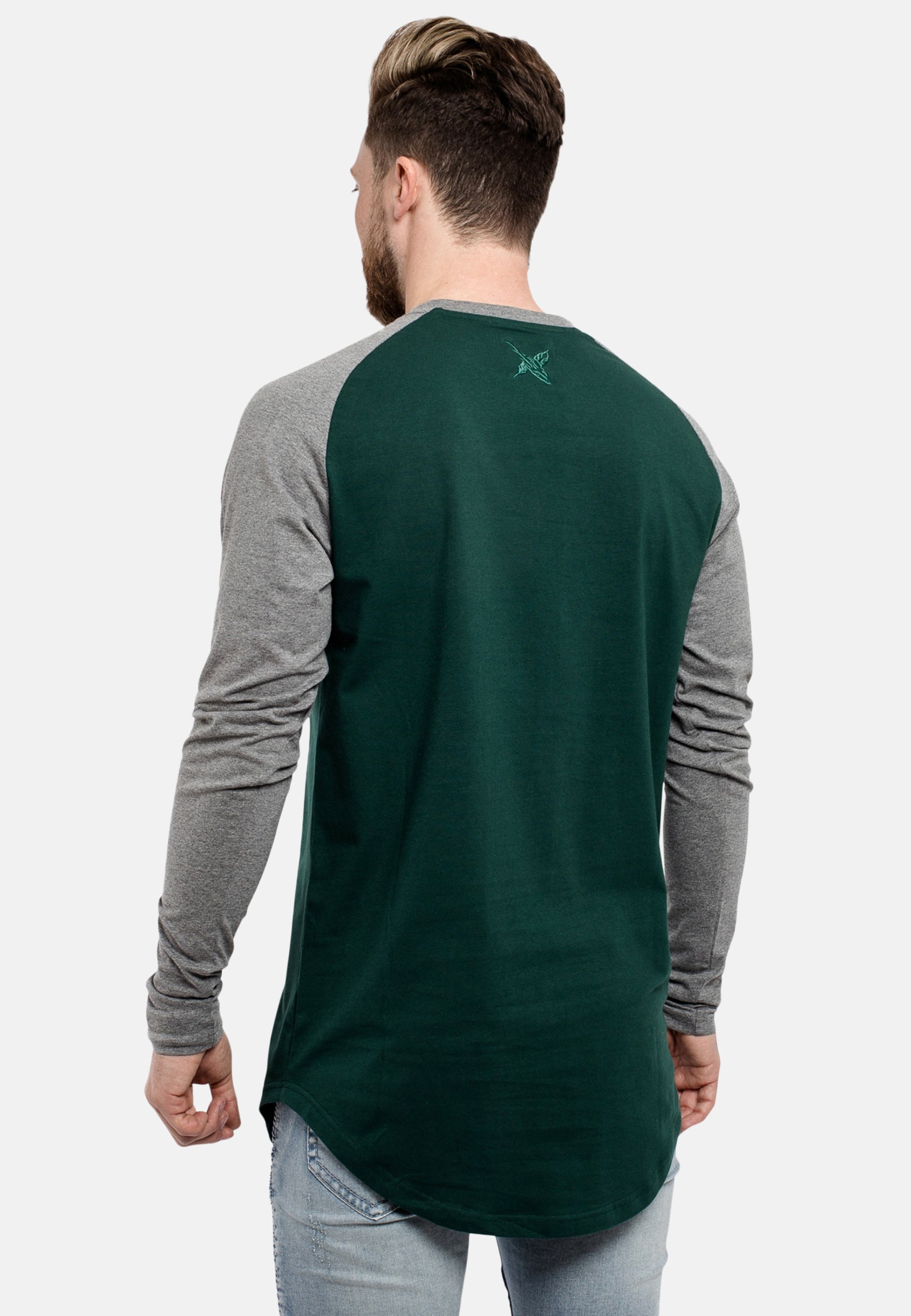 Oversized-Baseball-Shirt-Green-Grey-Back