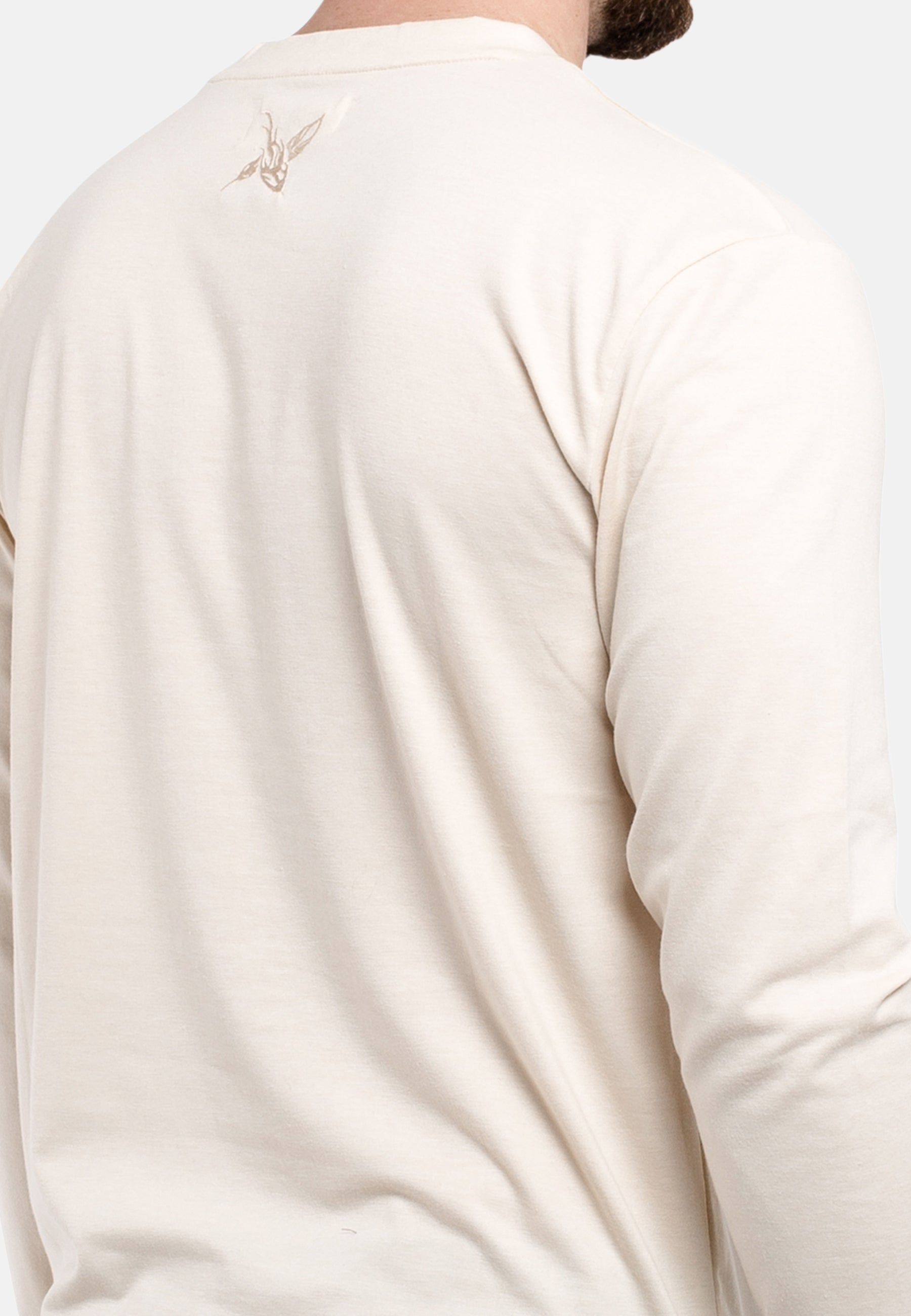 Oversized-Round-Longsleeve-Shirt-Beige-Back-Embroidery