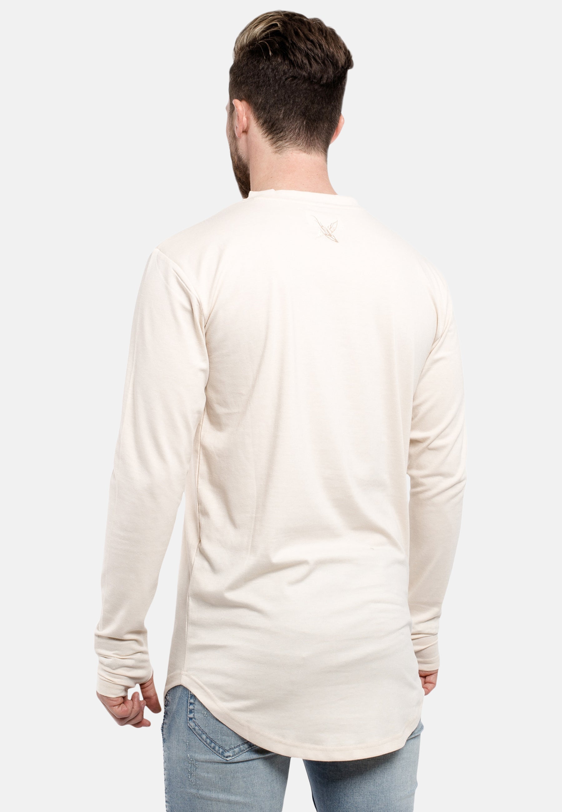 Oversized-Round-Longsleeve-Shirt-Beige-Back