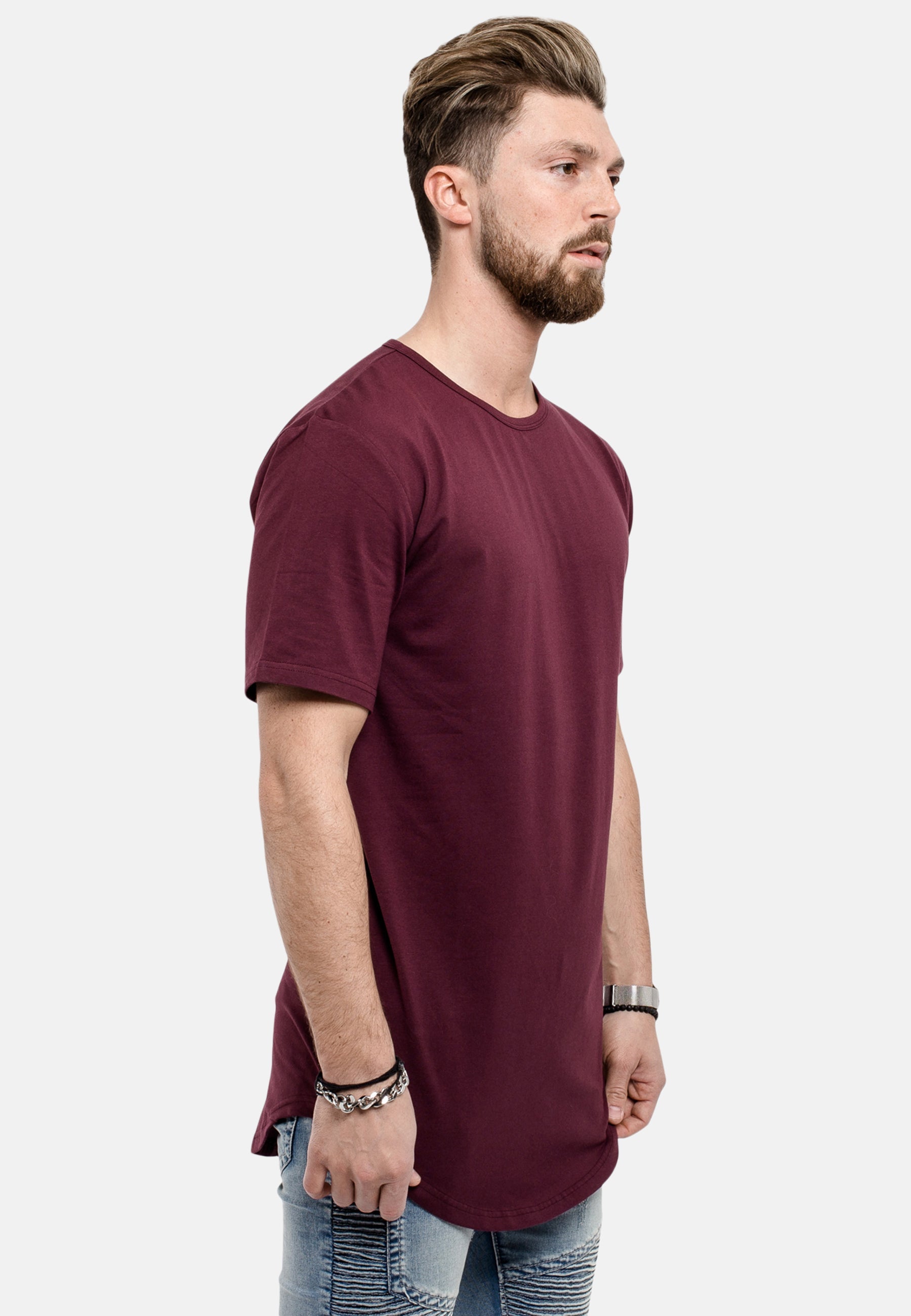 Oversized-Round-T-Shirt-Burgundy-Side-3