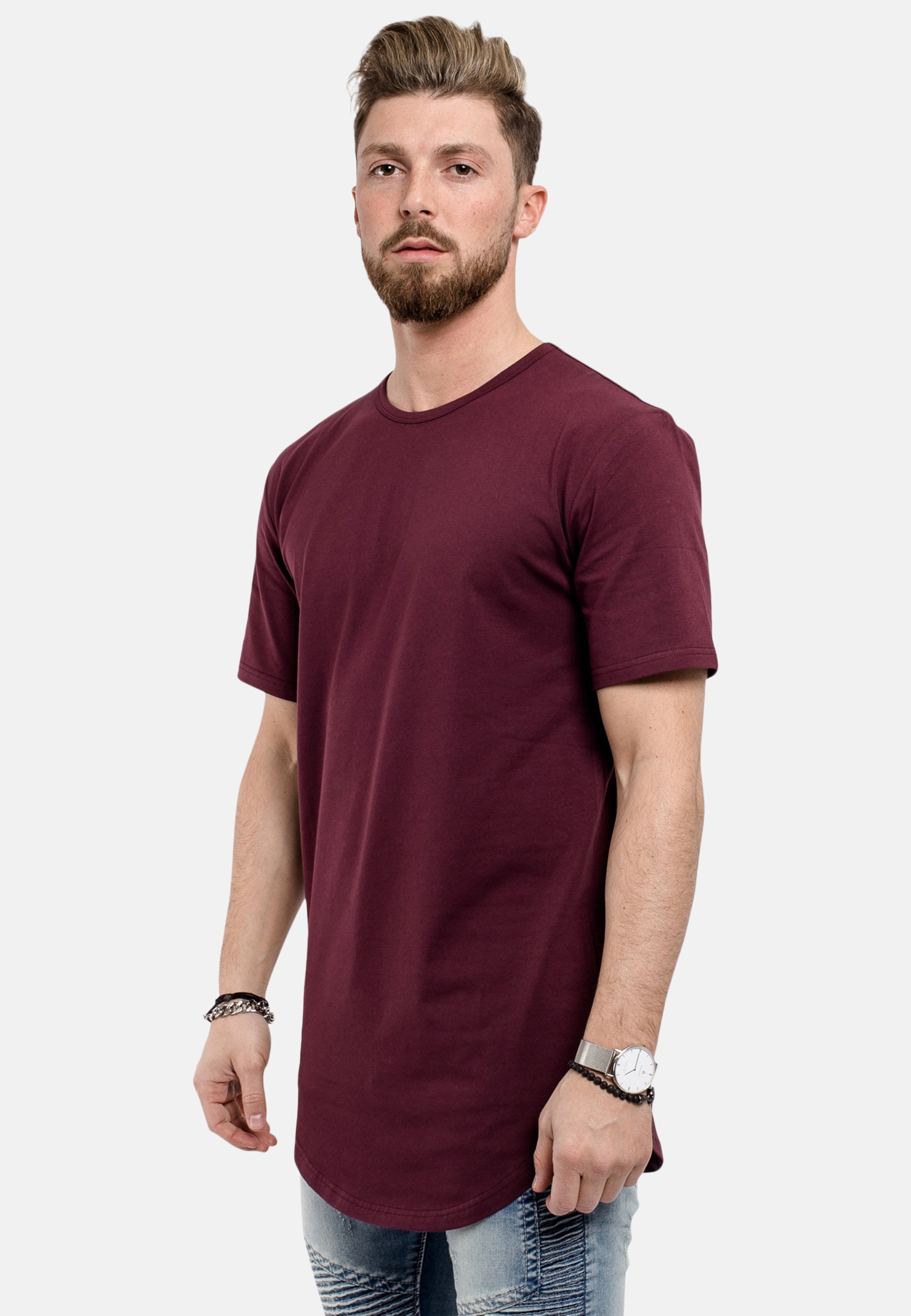 Oversized-Round-T-Shirt-Burgundy-Side