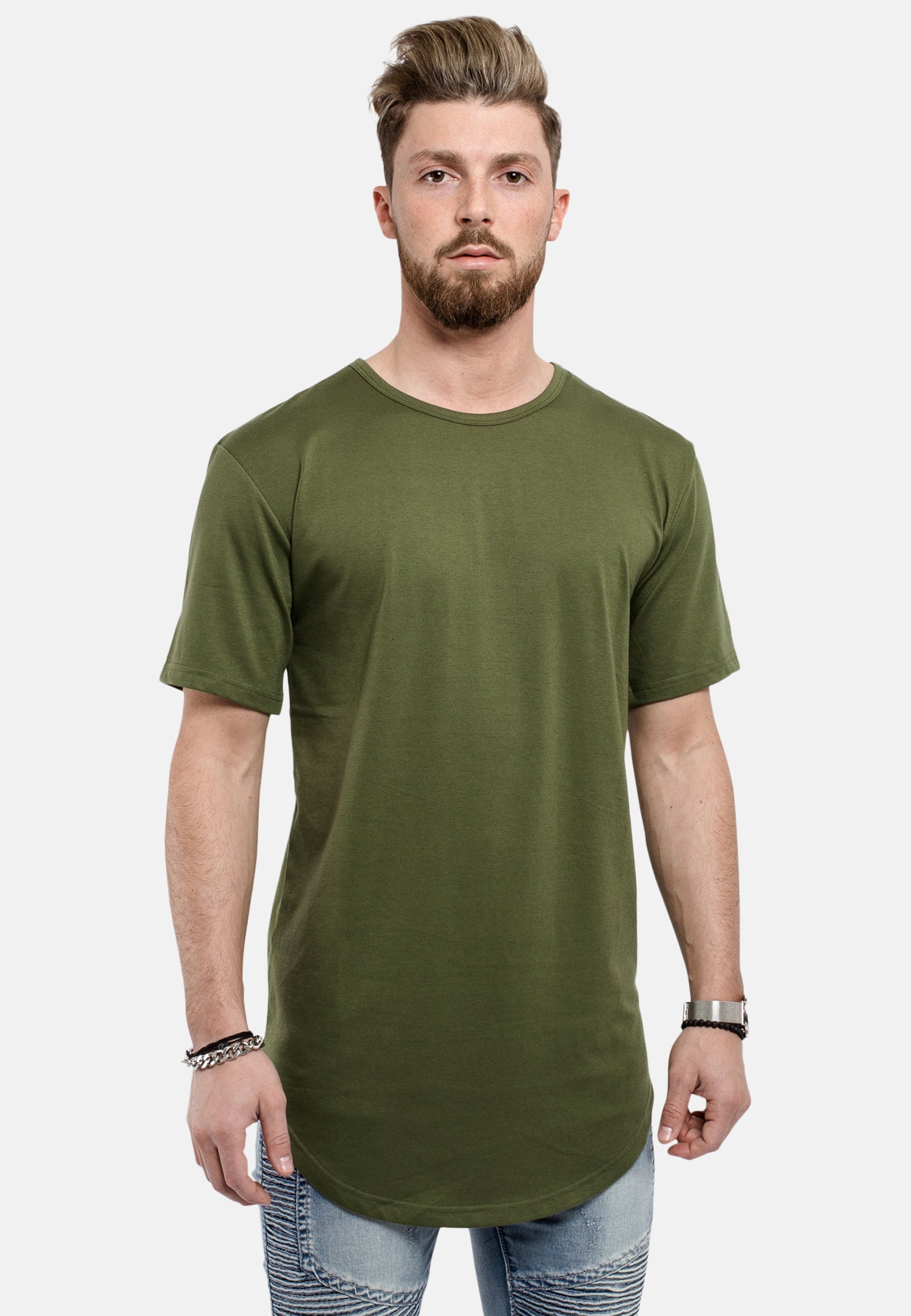 Oversized-Round-T-Shirt-Olive-Front