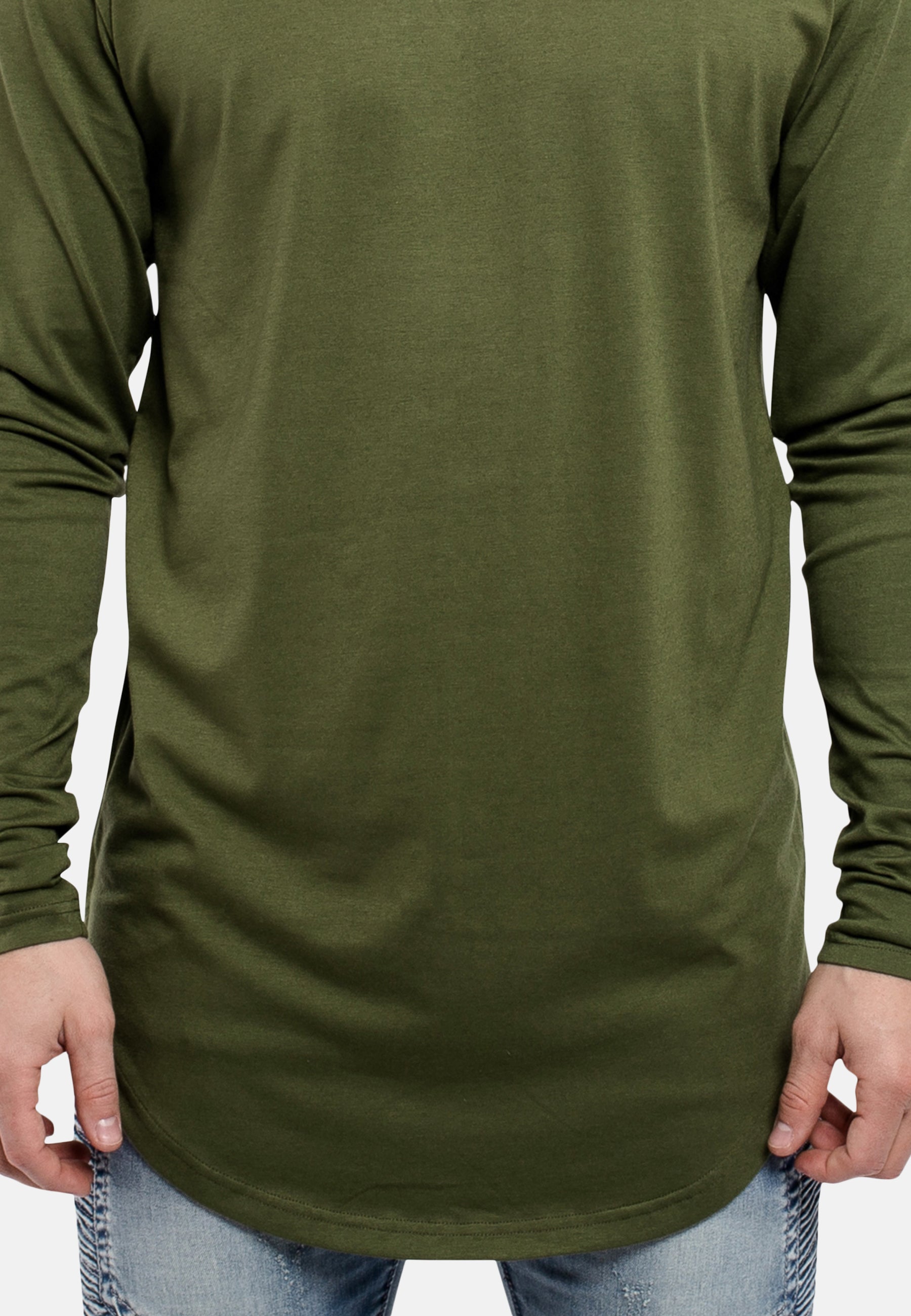 Oversized-Side-Zip-Longsleeve-Shirt-Olive-Sleeve-Detail