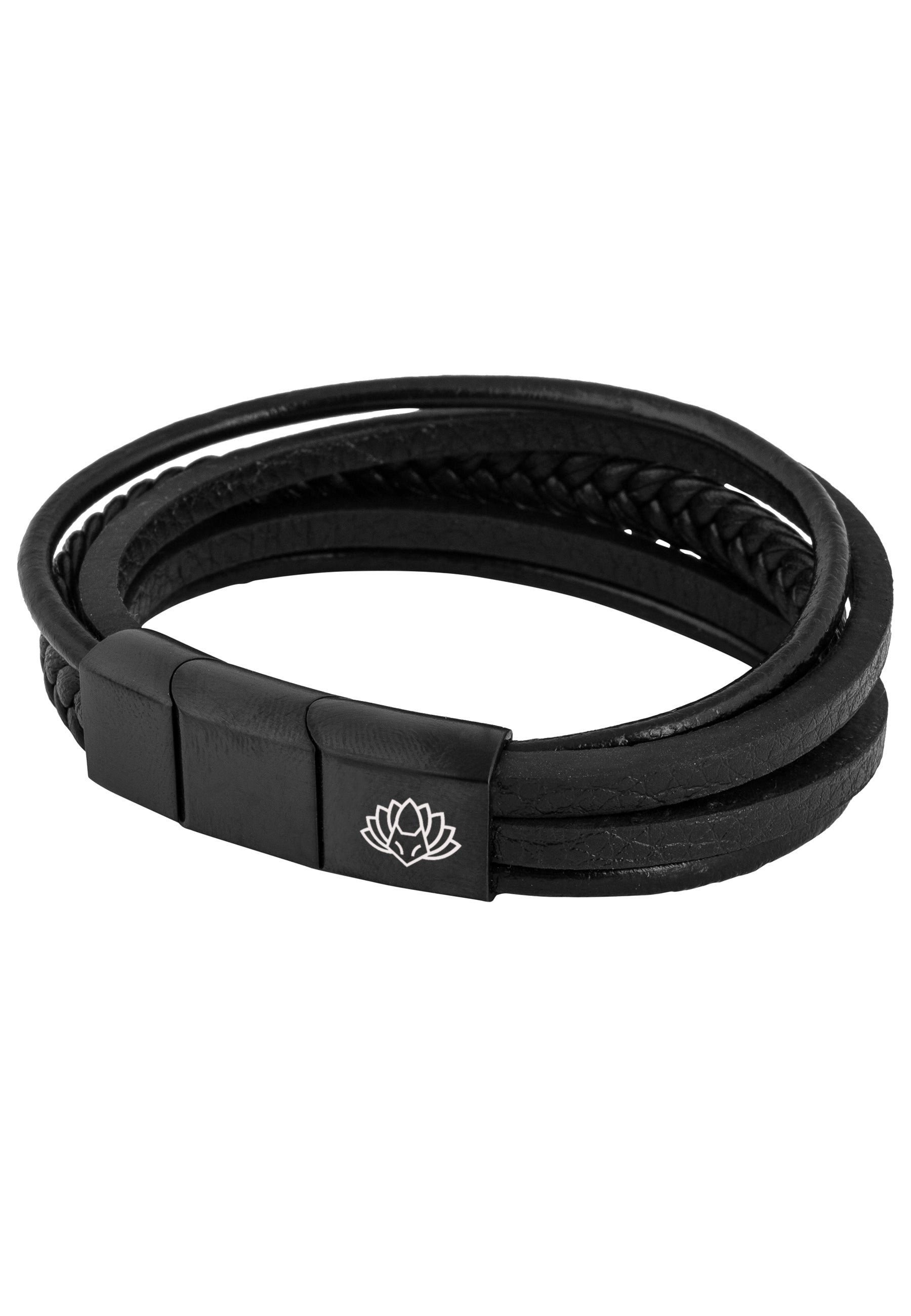 Pax-Leather-Bracelet-Matte-Black-Black-Back-Connector