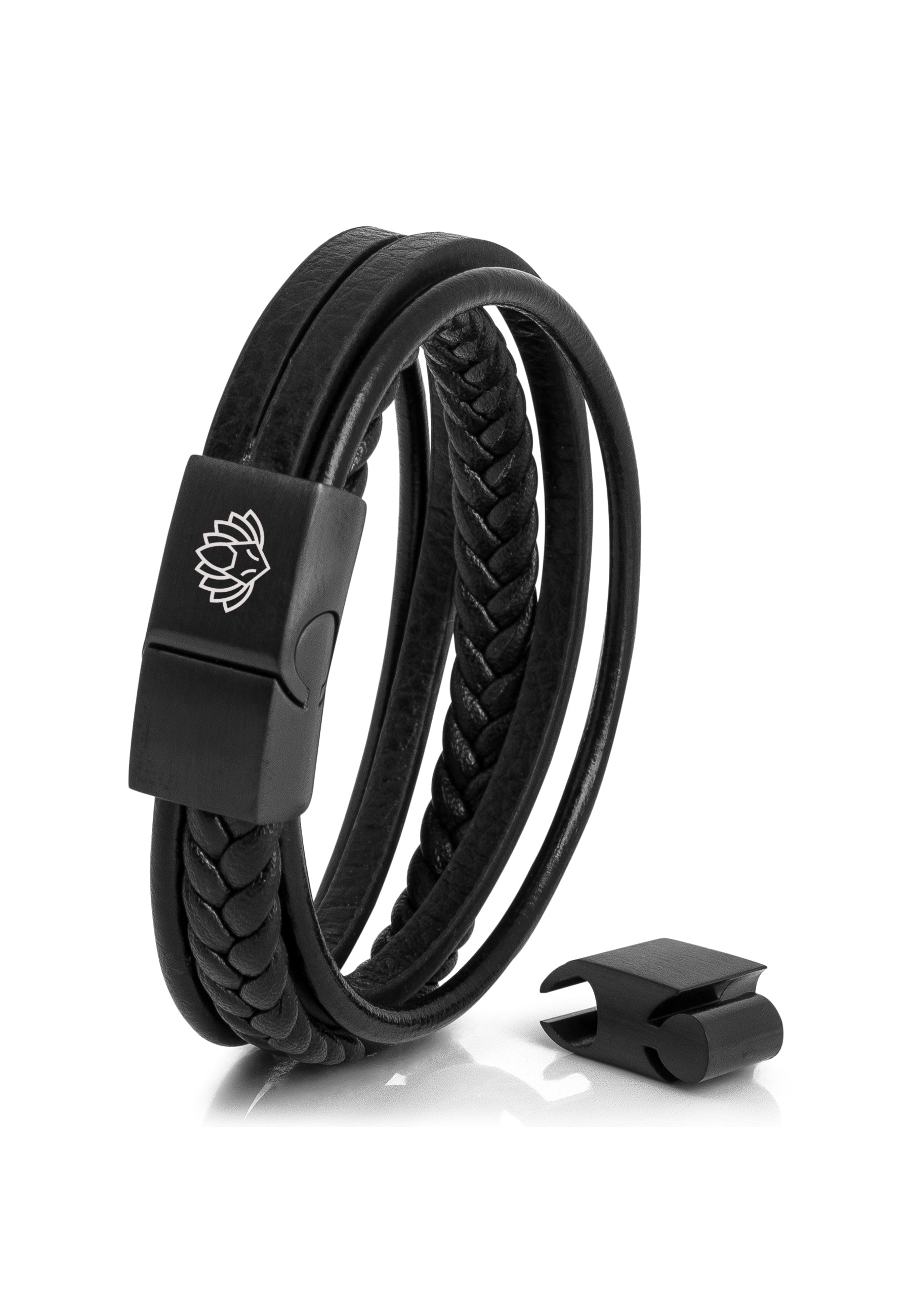Pax-Leather-Bracelet-Matte-Black-Black-Back-Up-Connector