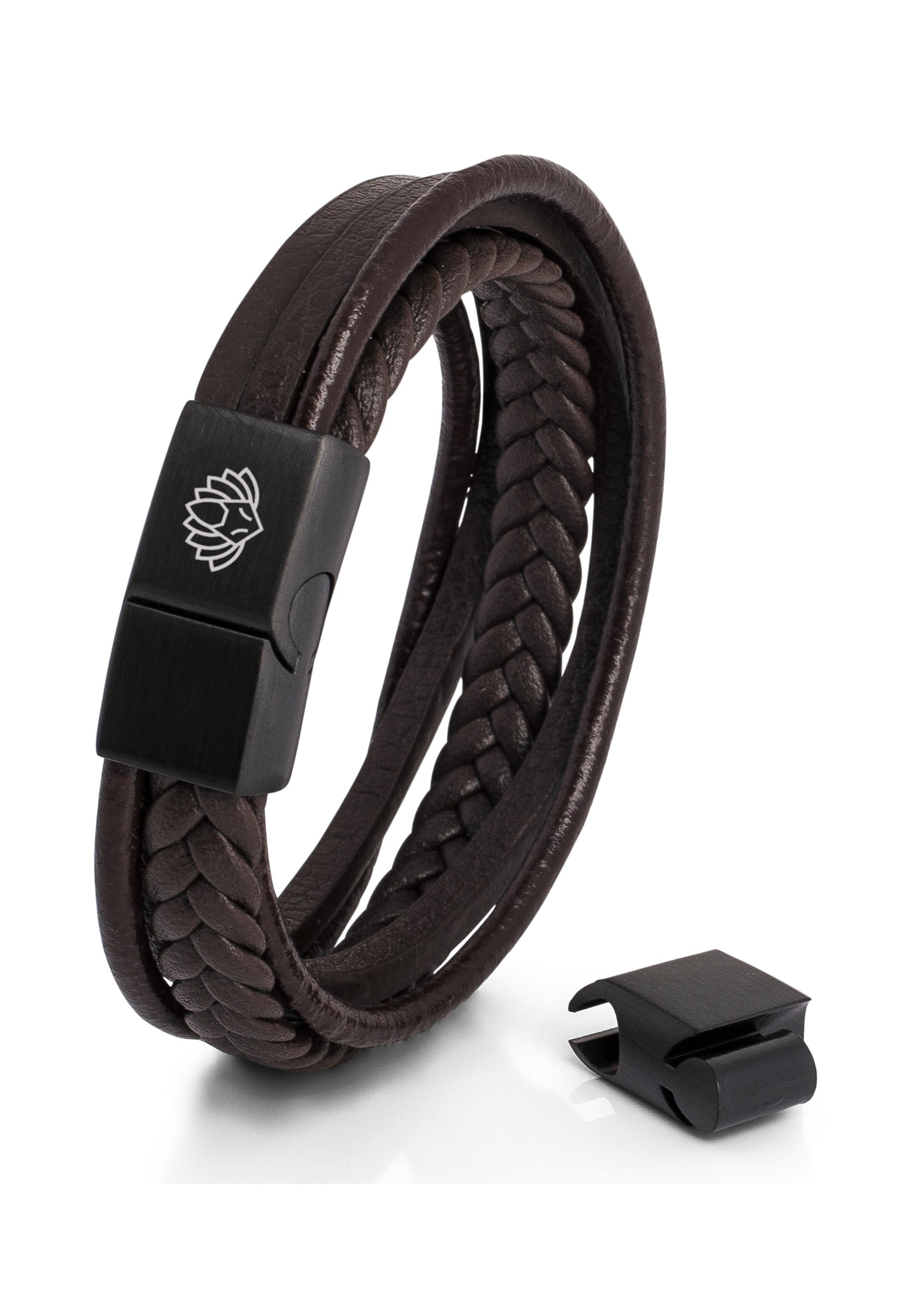 Pax-Leather-Bracelet-Matte-Black-Brown-Mens-Raw