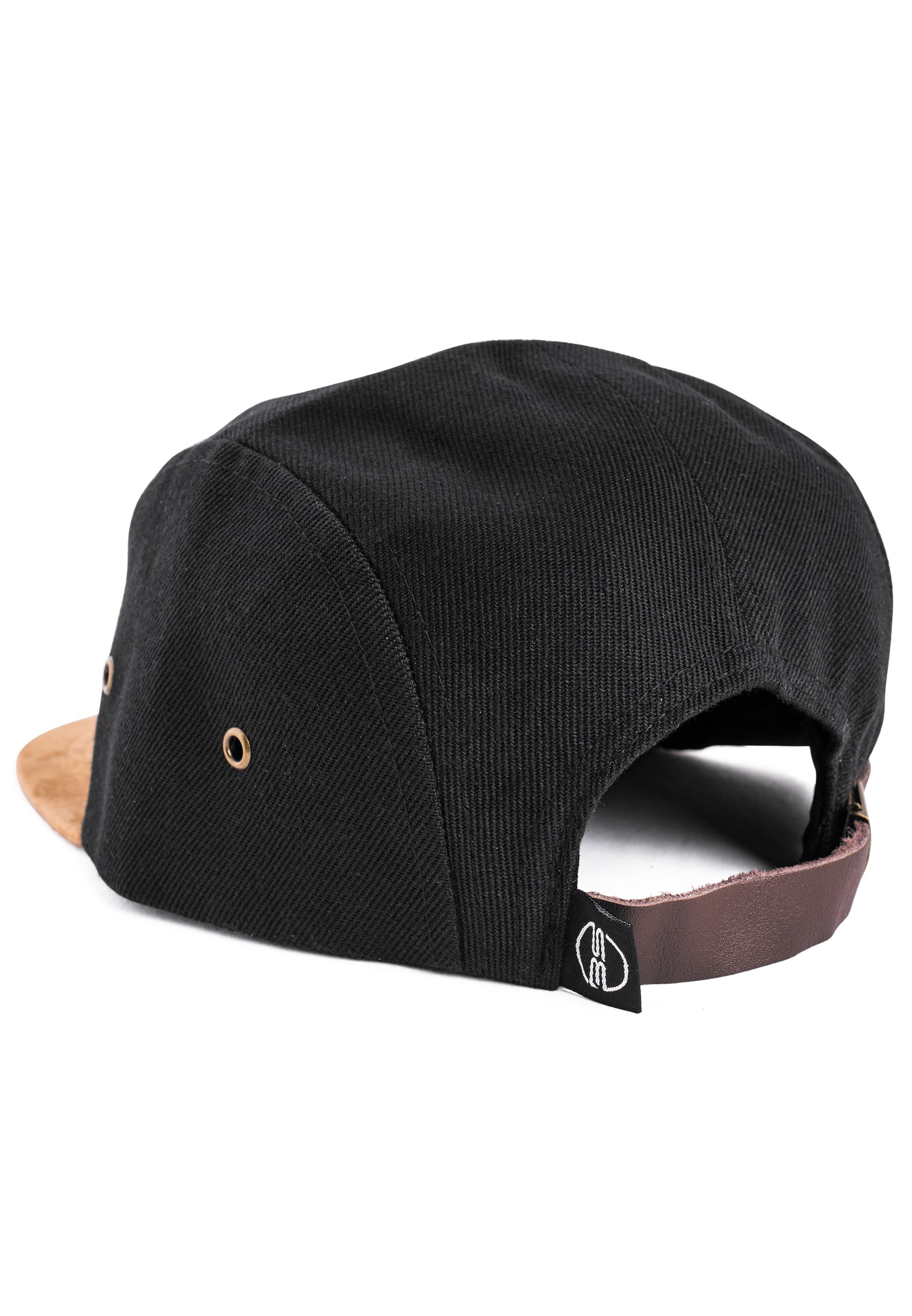 Port-Fairy-5-Panel-Cap-Black-Suede-Back