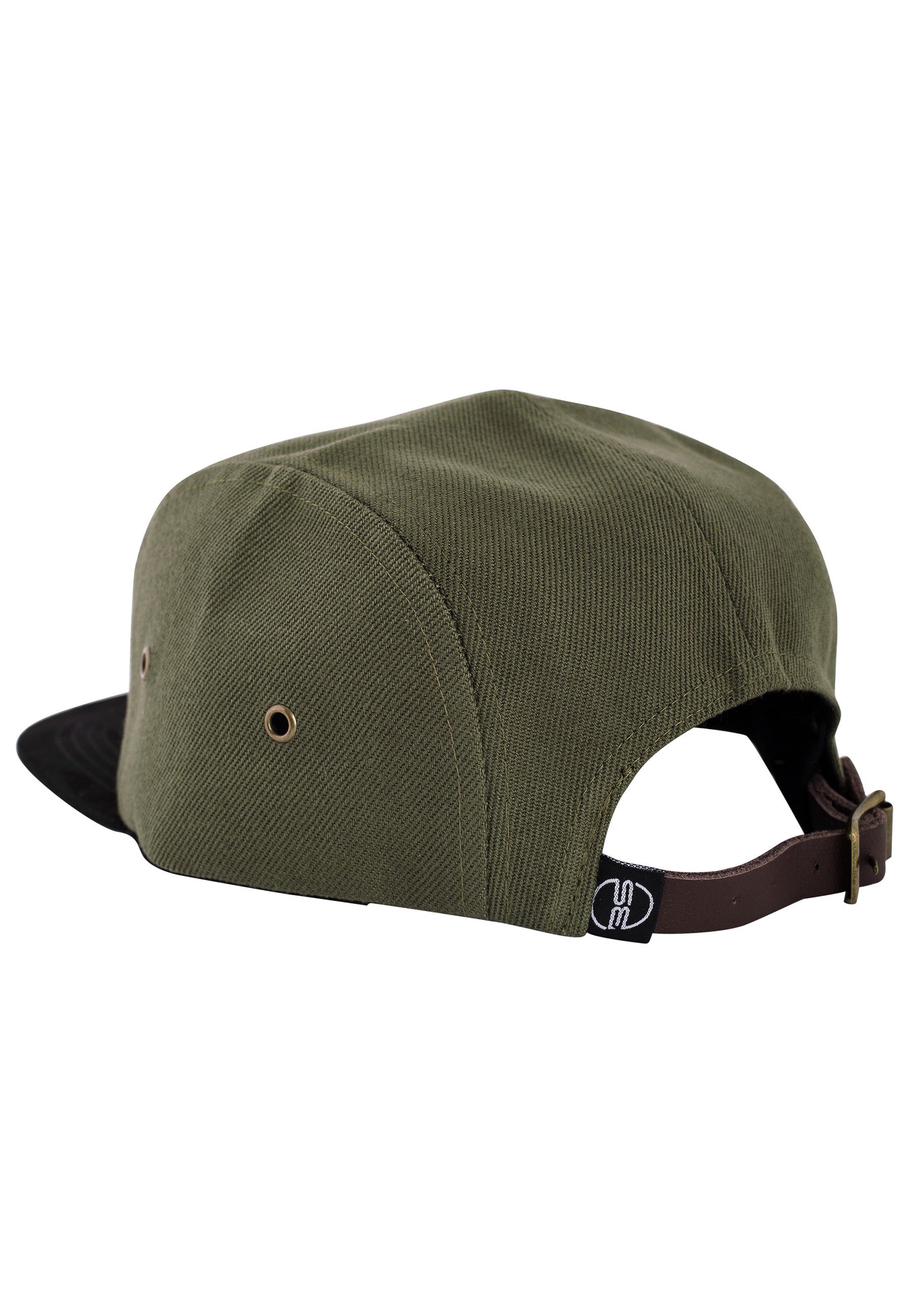 Port-Louis-5-Panel-Cap-Olive-Suede-Back-Strap