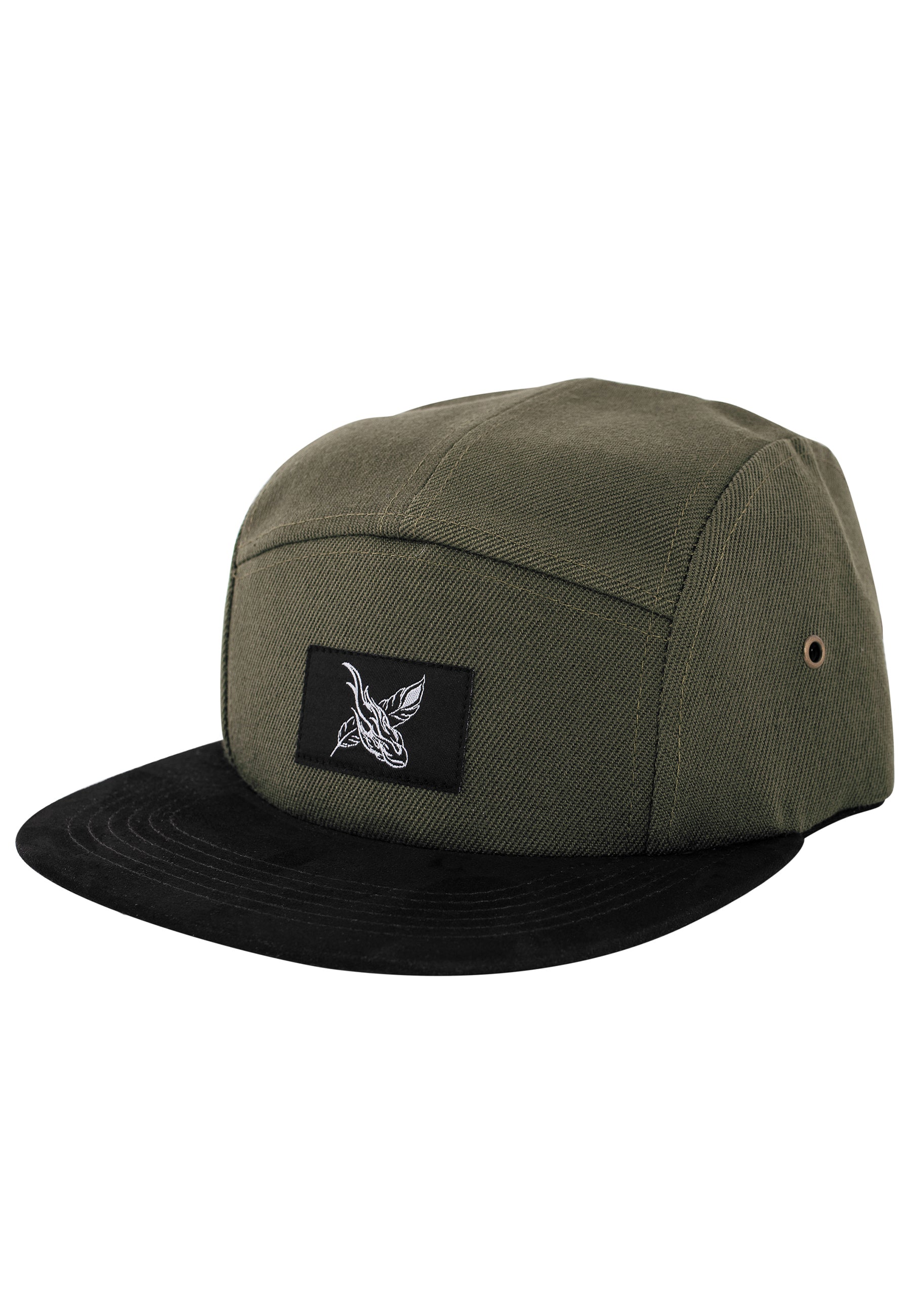 Port-Louis-5-Panel-Cap-Olive-Suede