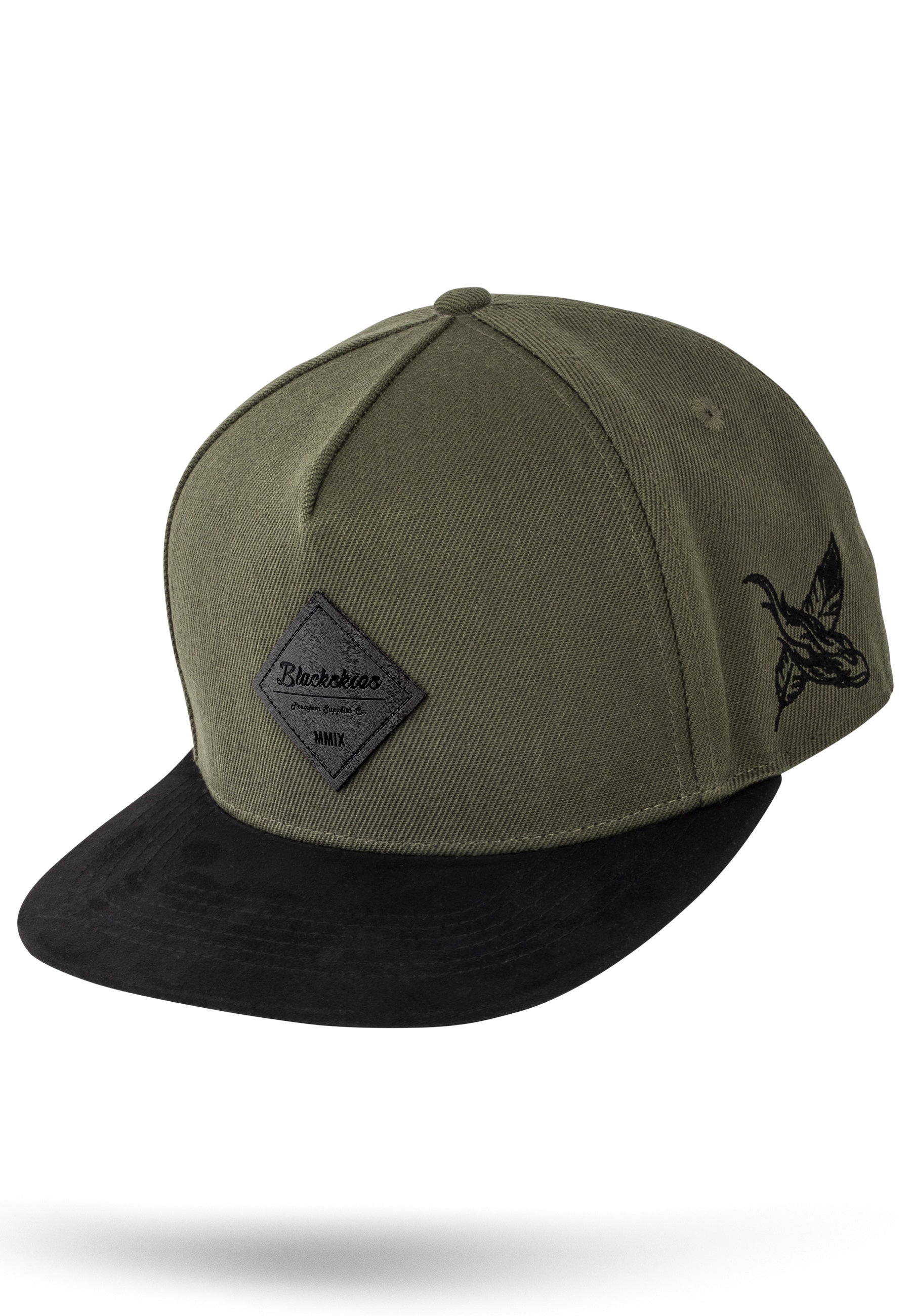 Port-Louis-Snapback-Cap-Olive-Suede-Fly