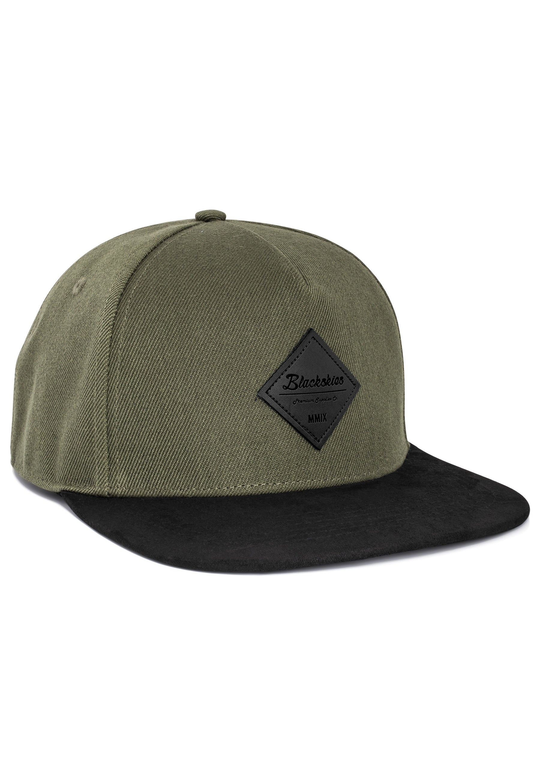 Port-Louis-Snapback-Cap-Olive-Suede-Side