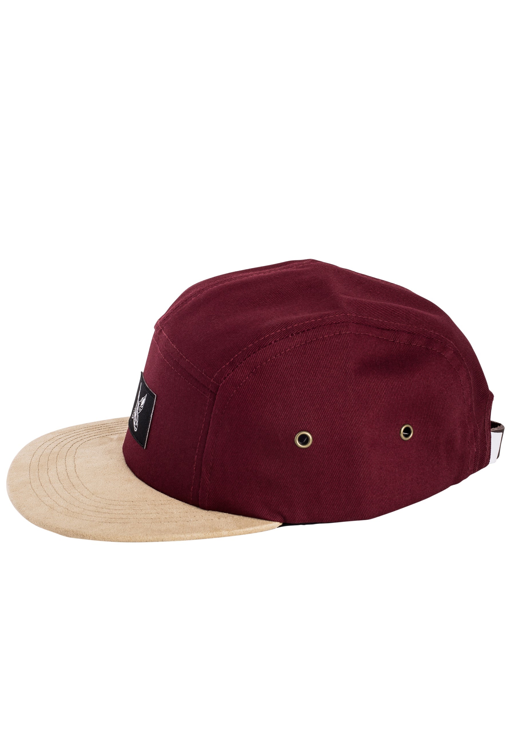 Port-Said-5-Panel-Cap-wine-red-side-2