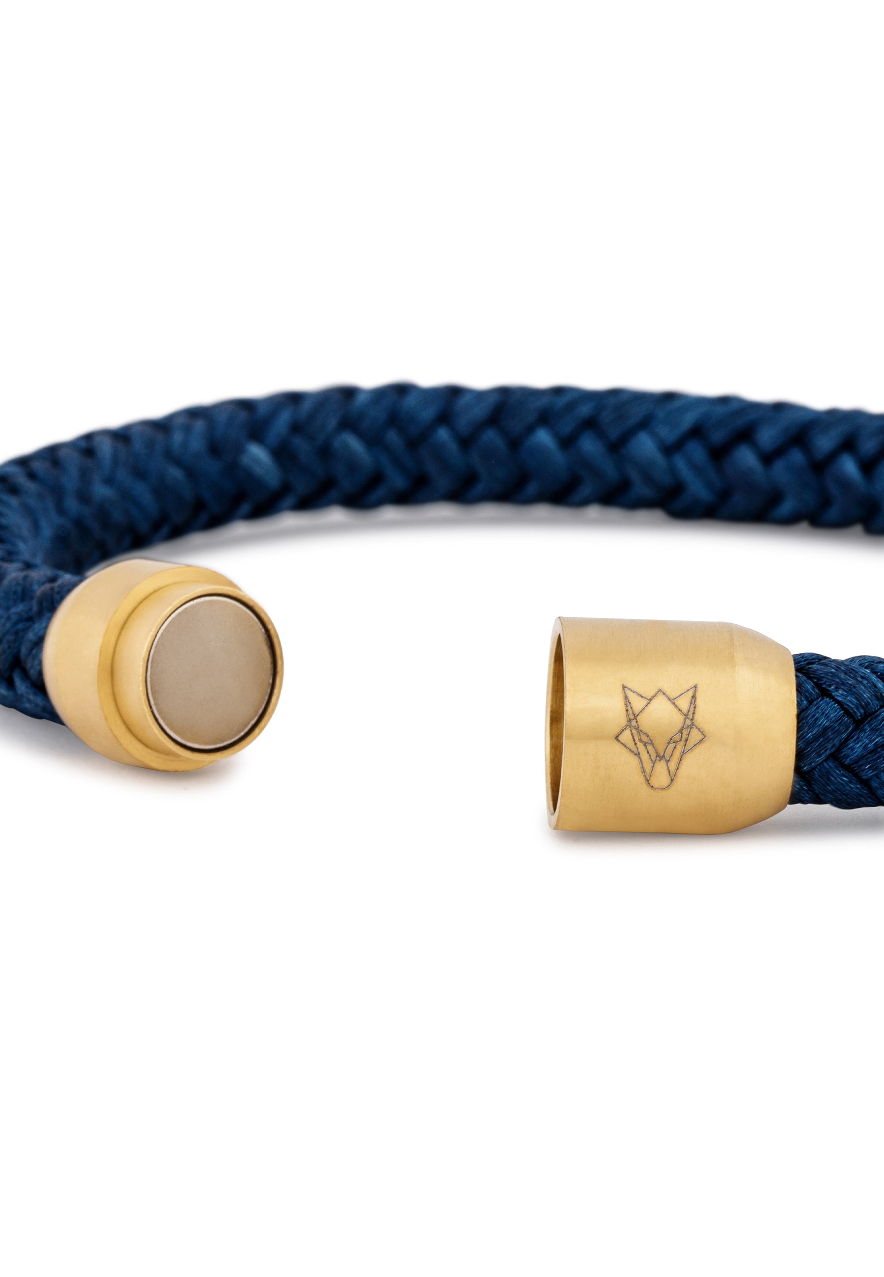 Portus-Nylon-Bracelet-Matte-Gold-Navy-Blue-Nautical-Maritime-Open
