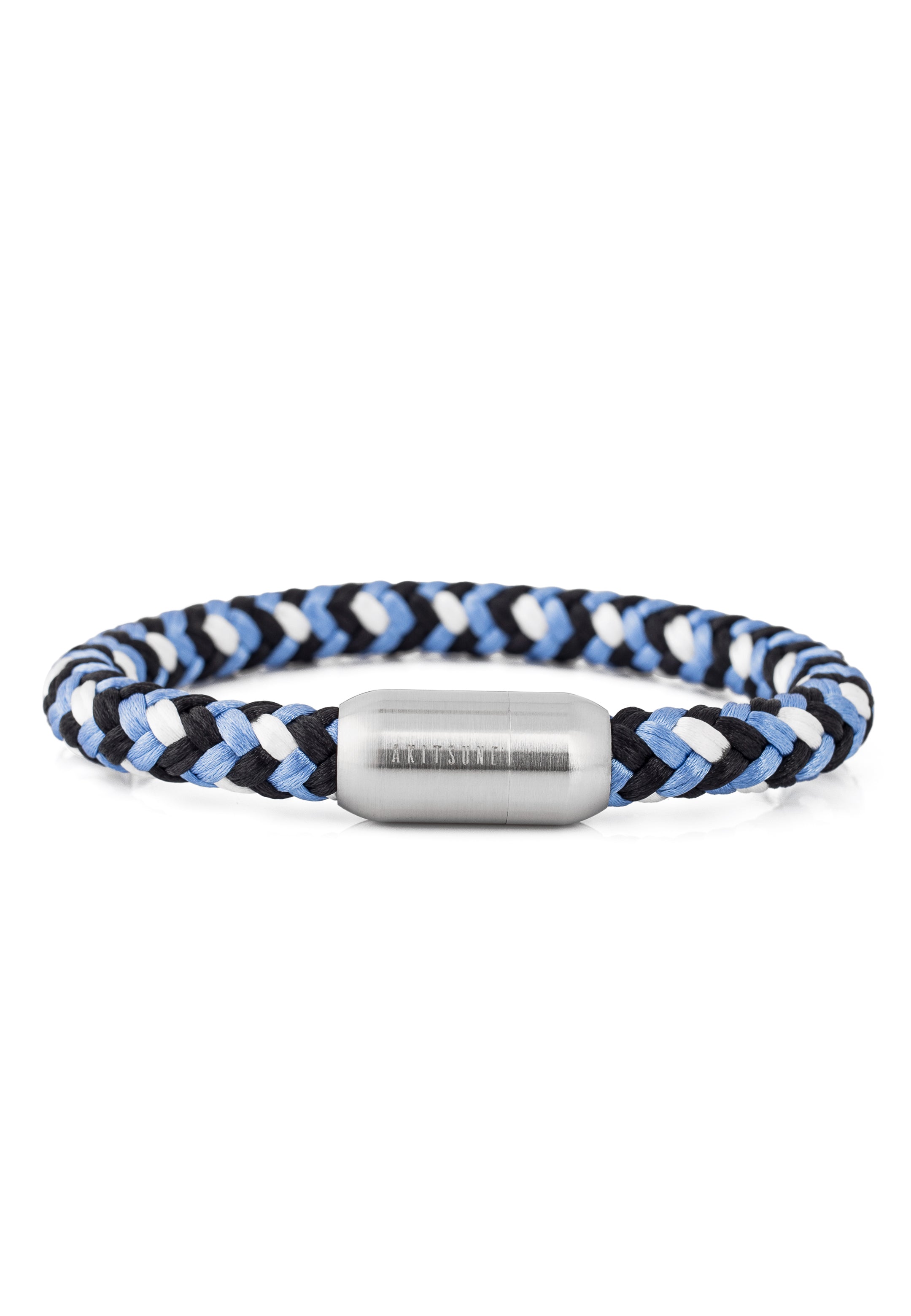 Portus-Nylon-Bracelet-Matte-Silver-Blue-White-Nautical-Maritime