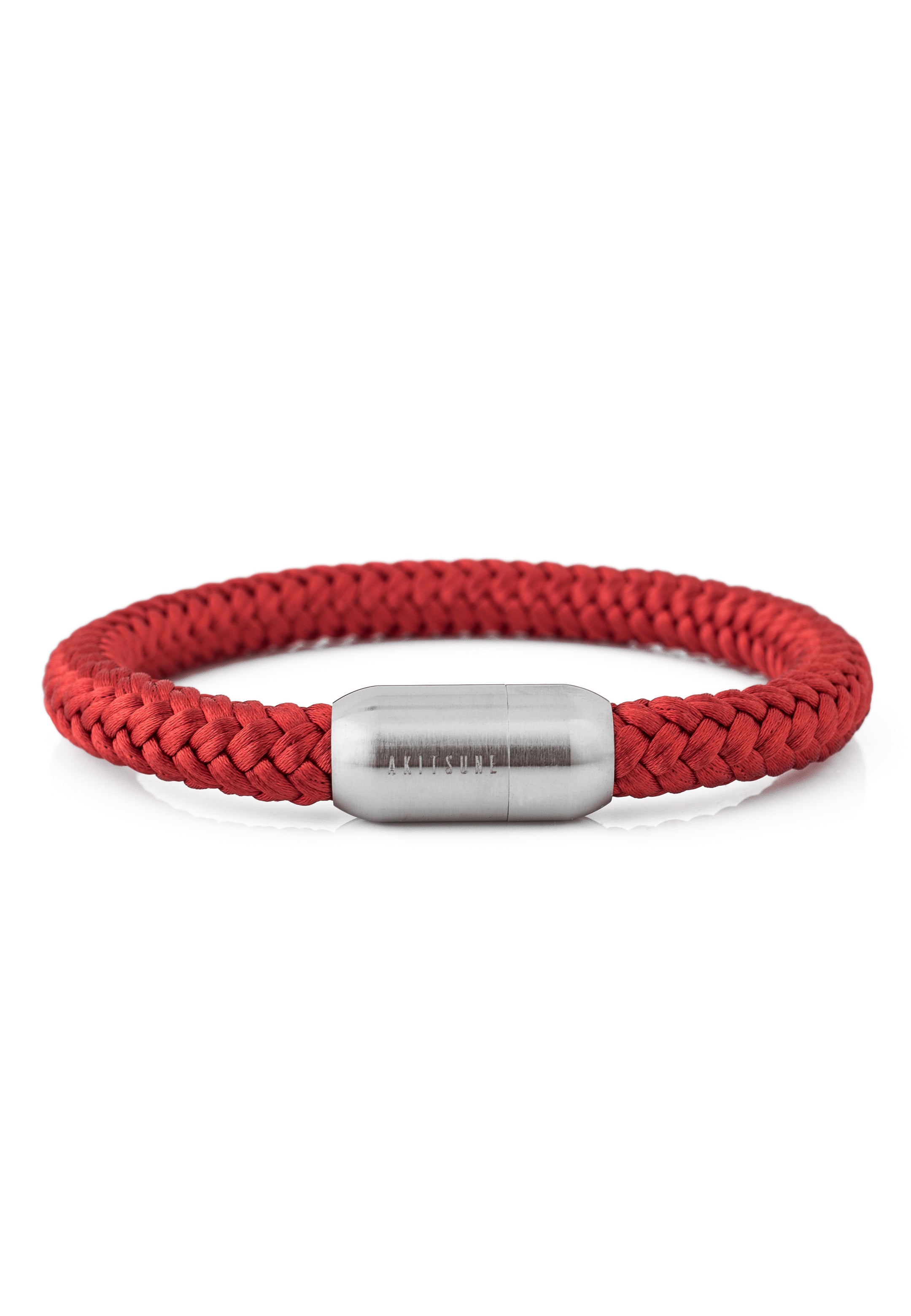 Portus-Nylon-Bracelet-Matte-Silver-Maroon-Nautical-Maritime-Front