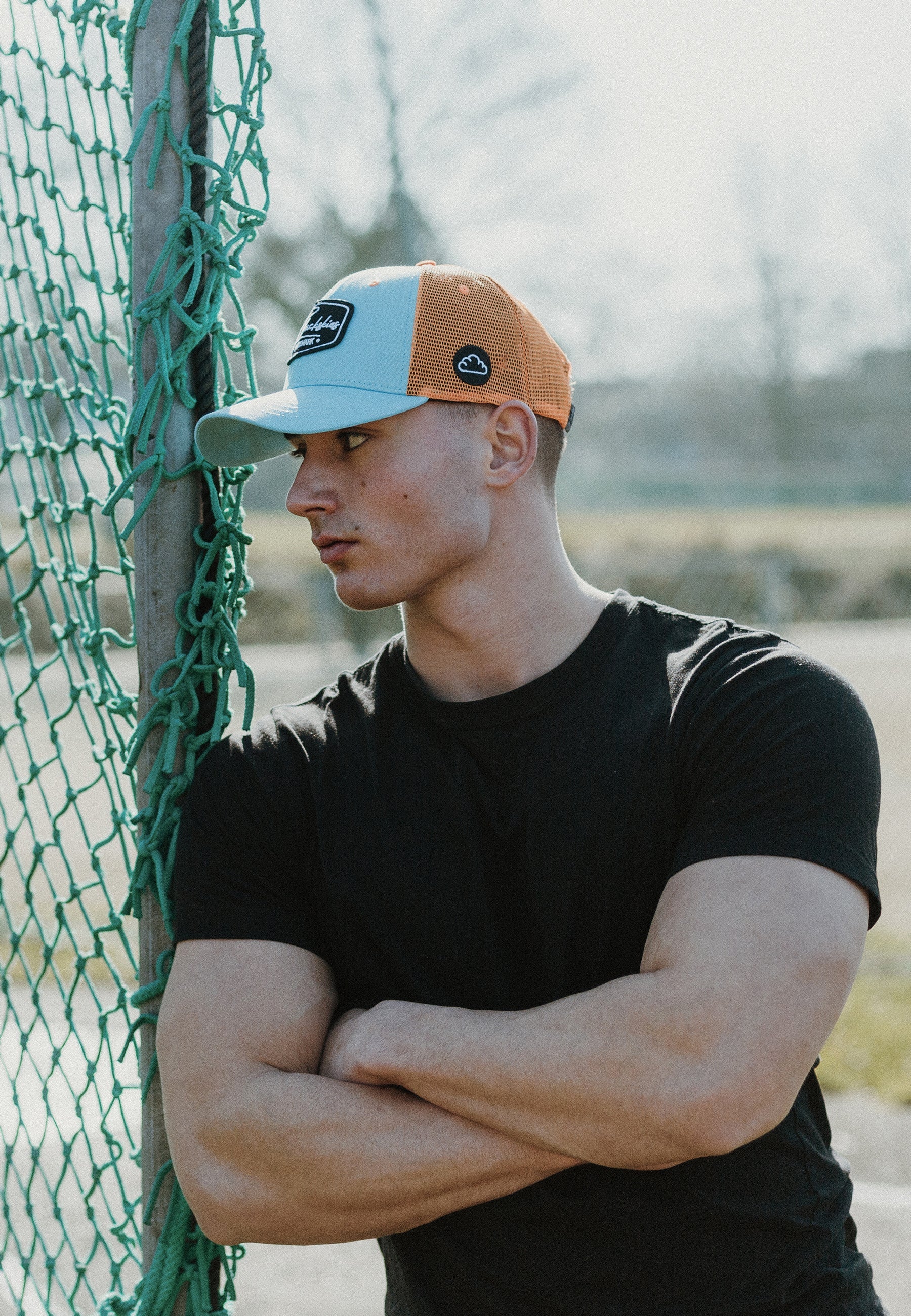 Race-Baseball-Cap-Light-Blue-Orange-Light-Blue-Model-2